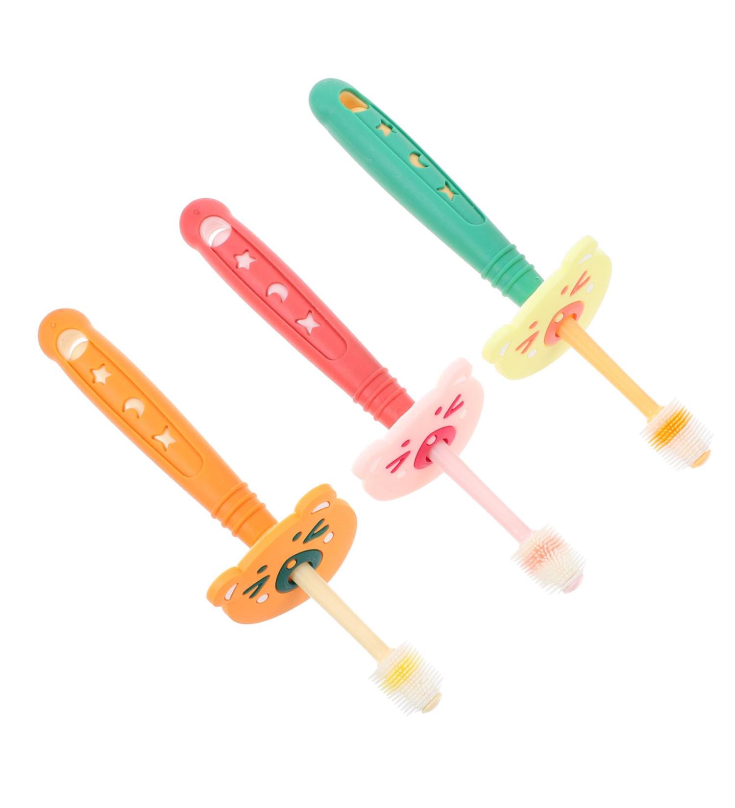Sewoart Manual Toothbrush Set - 3 Soft Silicone Baby Brushes for Oral Care | Toddler Tooth Cleaning | Safe & Gentle Teeth Hygiene - Buy Online on GoSupps.com