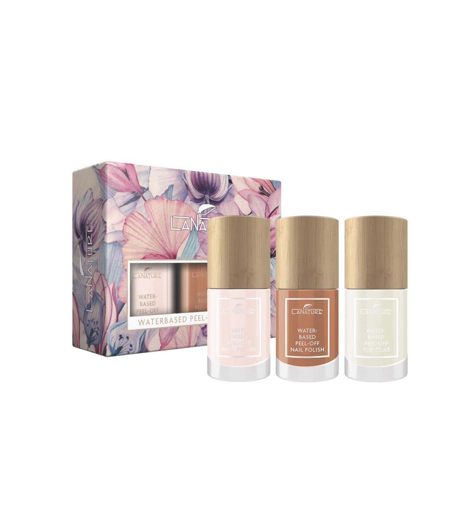 LaNature Vegan Water-Based Nail Polish Set Peel-Off in Nude Colors | Eco-Friendly Top Coat | International Shipping - Buy Online on GoSupps.com