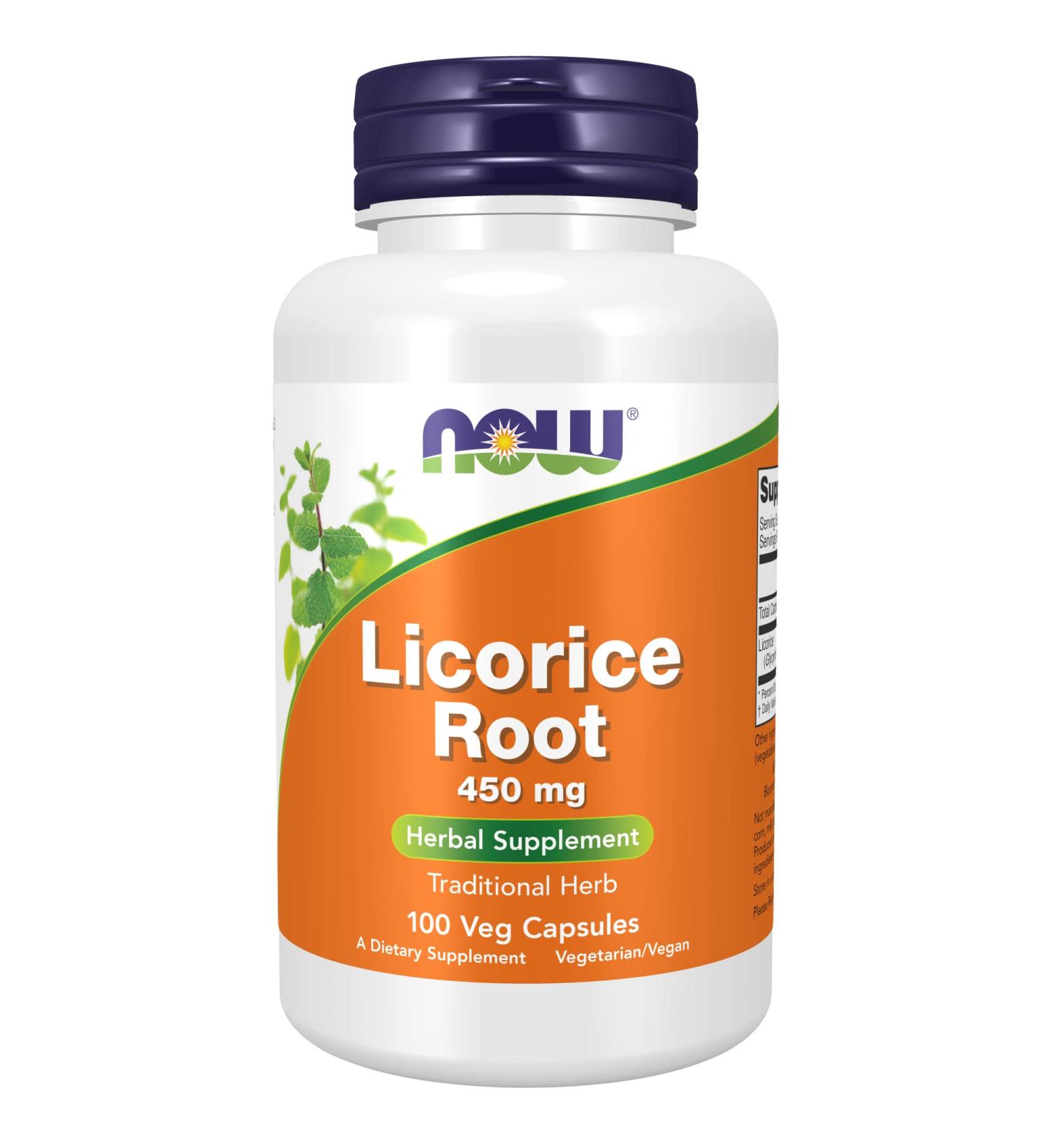 NOW Licorice Root 450mg Herbal Supplement - 100 Veg Capsules - Buy Online on GoSupps.com
