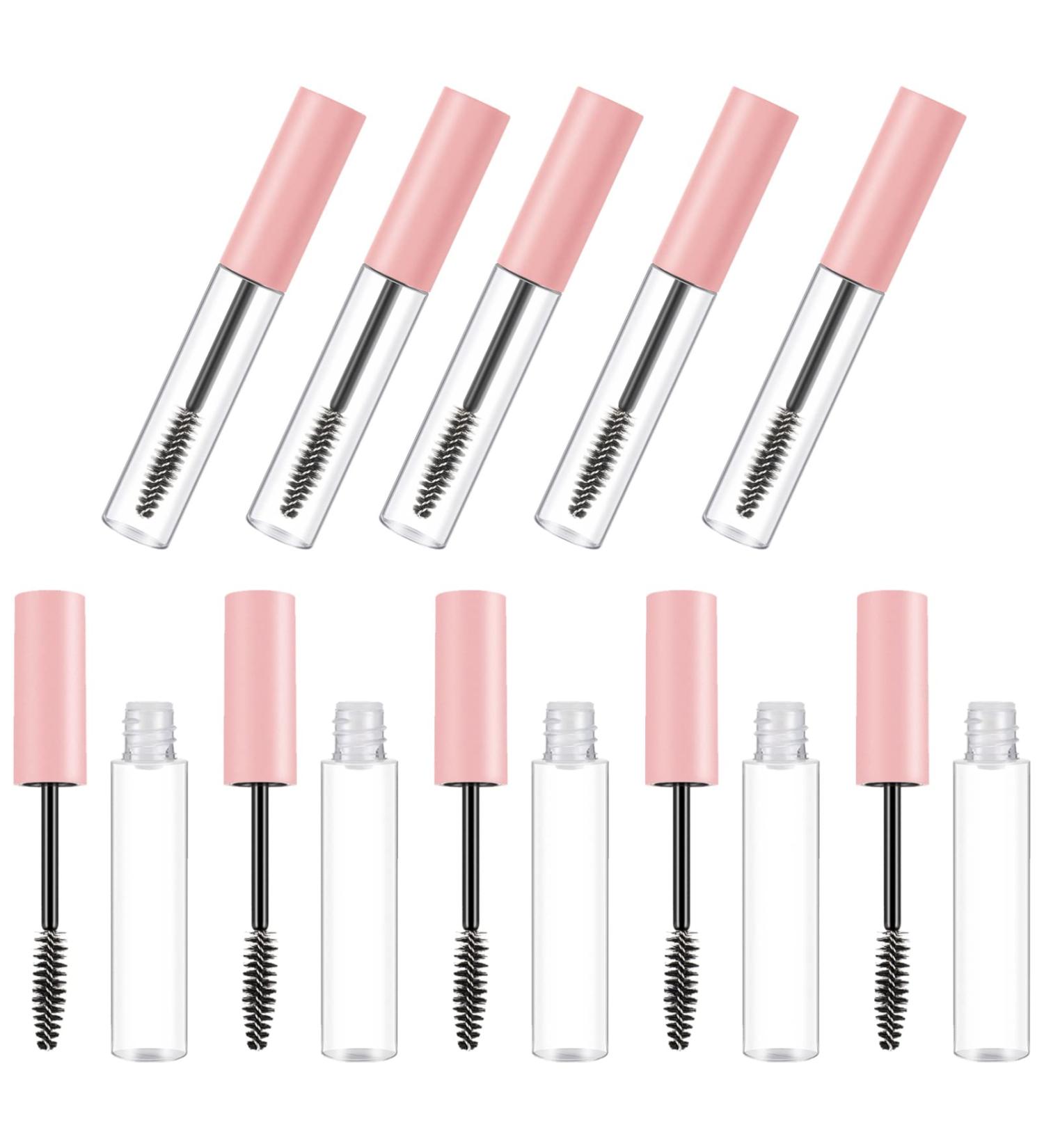 OSALADI 10pcs Mascara Empty Tube DIY Mascara Tube Empty Mascara Wand Travel Brow Plastic Pink Fake Eyelashes - Buy Online on GoSupps.com