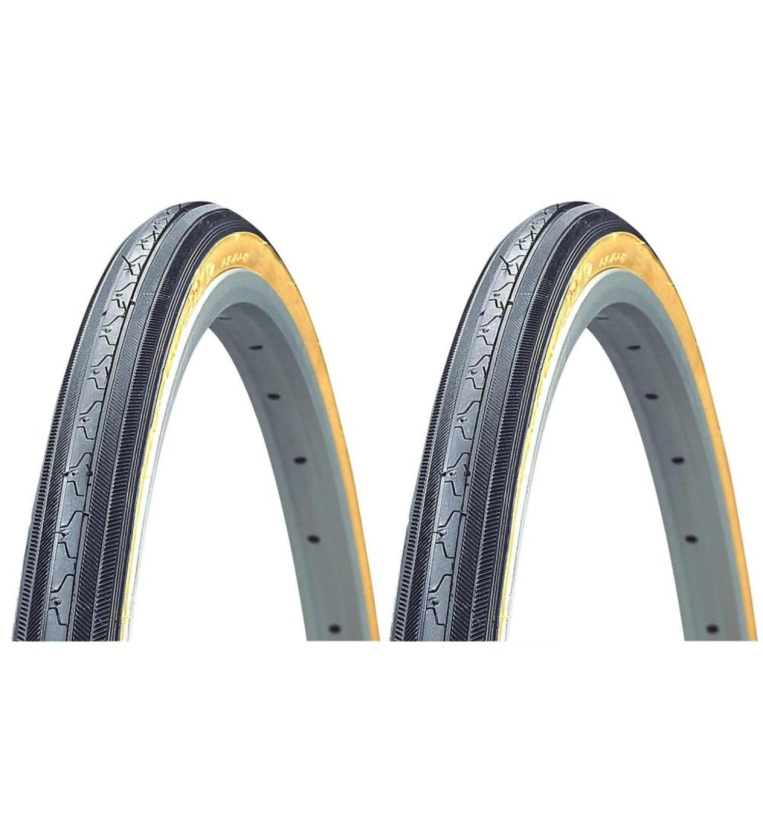 Set of 2, Sunlite Road Raised Center Tire - 27 x 1-1/4, Black/Gum