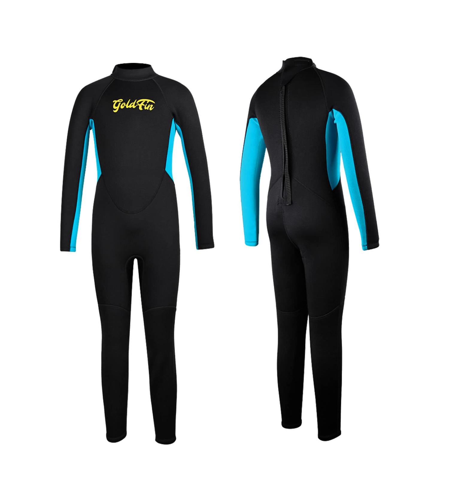 Goldfin Kids Wetsuit 3mm Neoprene Fullsuit Back Zip for Boys - Black, Size 10 - Buy Online on GoSupps.com