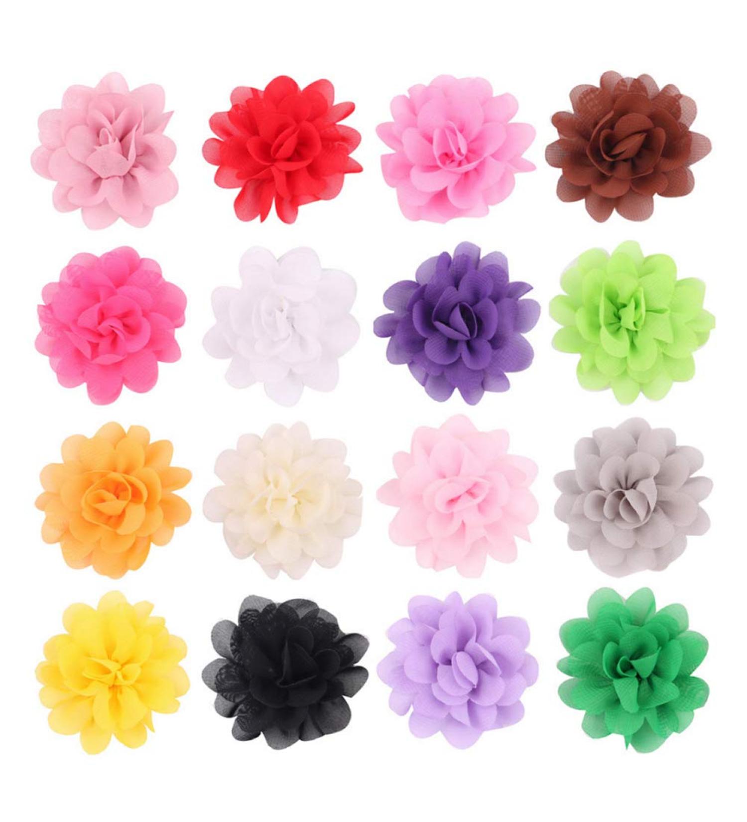 20 Pcs Women Chiffon Flower Hair Clips Flower Hair Clips for Baby Girl Kids Etc Color Mixing - Buy Online on GoSupps.com