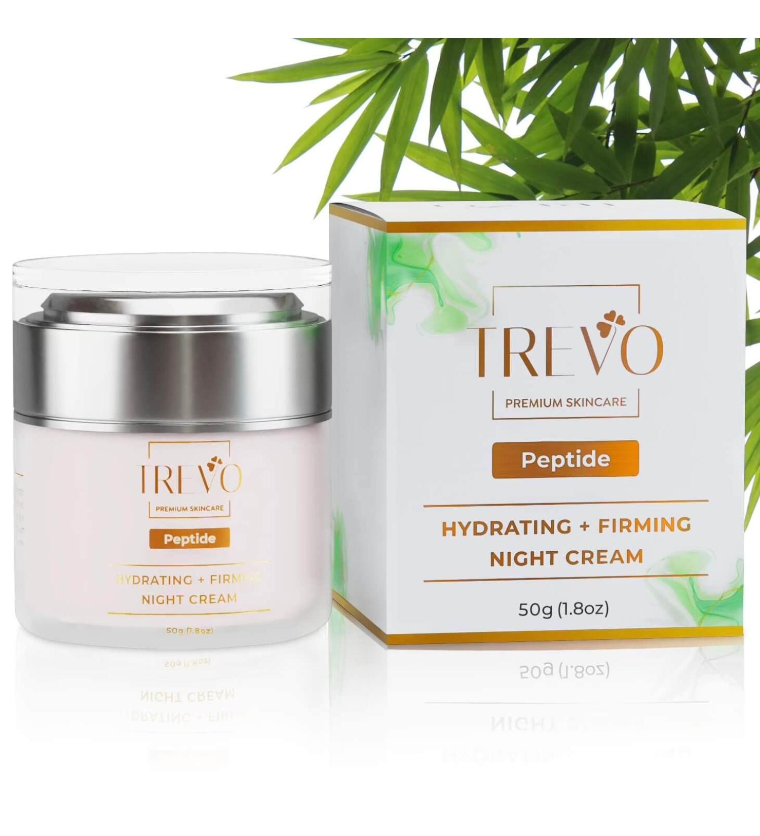 Trevo Peptide Hydrating Night Cream - Advanced Anti-Aging Face Cream with Retinol & Vitamin B3 - Firming Moisturizer to Reduce Fine Lines - 50g/1.8oz - Buy Online on GoSupps.com