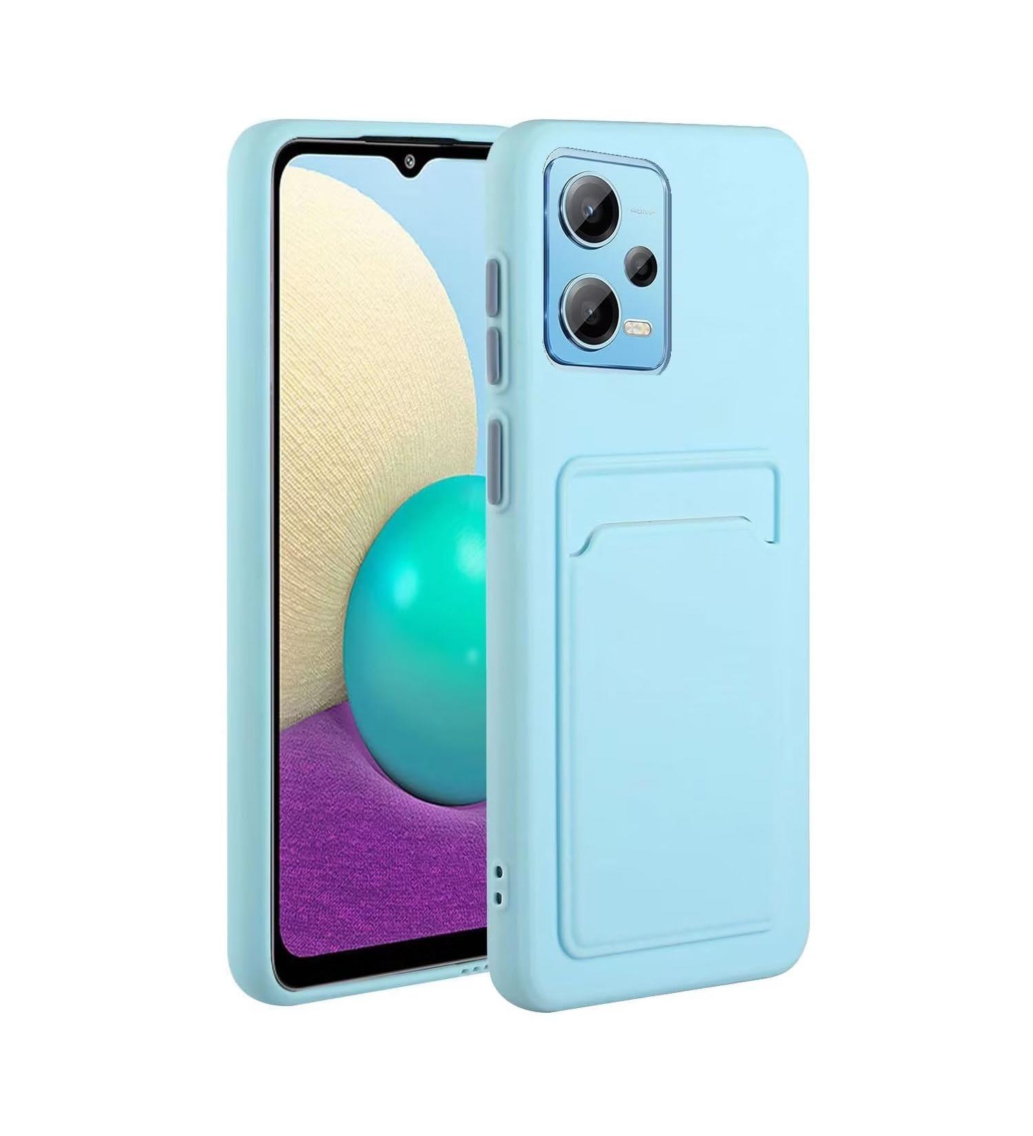 Tivenfezk Nadoli Silicone Case for Xiaomi Redmi Note 12 5G - Ultra Thin Shockproof Scratch-Resistant Wallet TPU Cover with Credit Card Holder - Blue - Buy Online on GoSupps.com