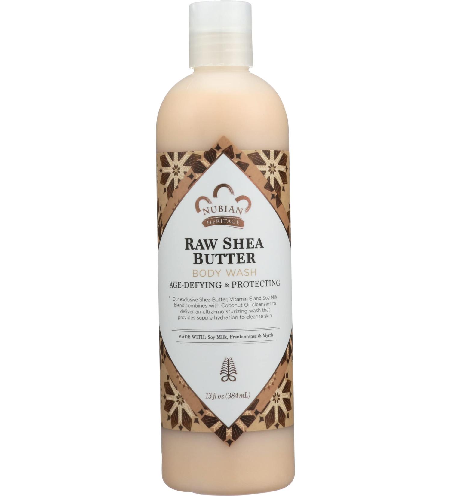 Nubian Heritage Raw Shea Butter Body Wash Age-Defying & Protecting 13 Oz (Pack of 3) Raw Shea Butter 3.25 Ounce (Pack of 12)