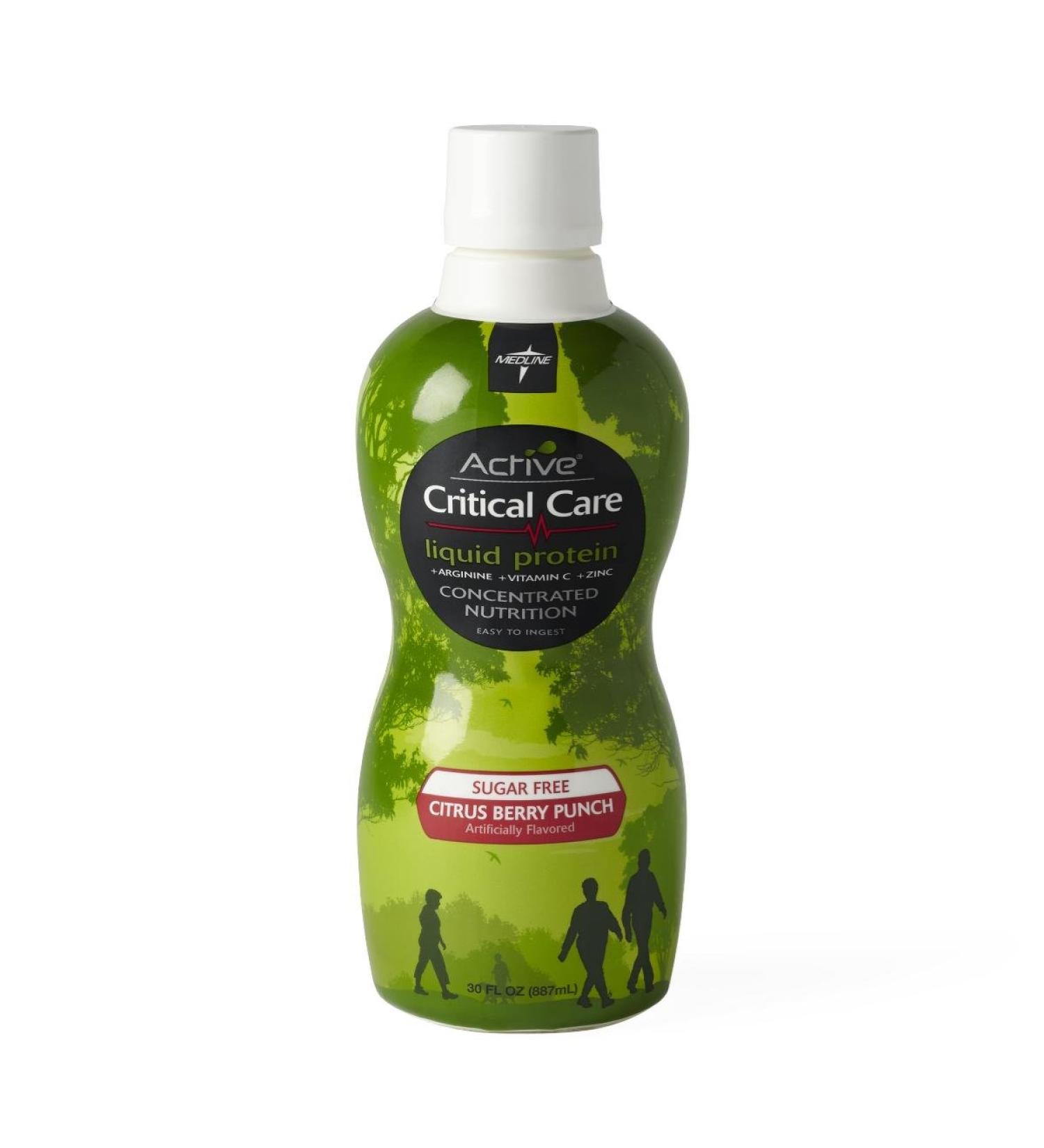 Medline ENT697 Active (Critical Care) Liquid Protein Sugar-Free Citrus Berry 30 oz. 21 g of Protein 1 Bottle