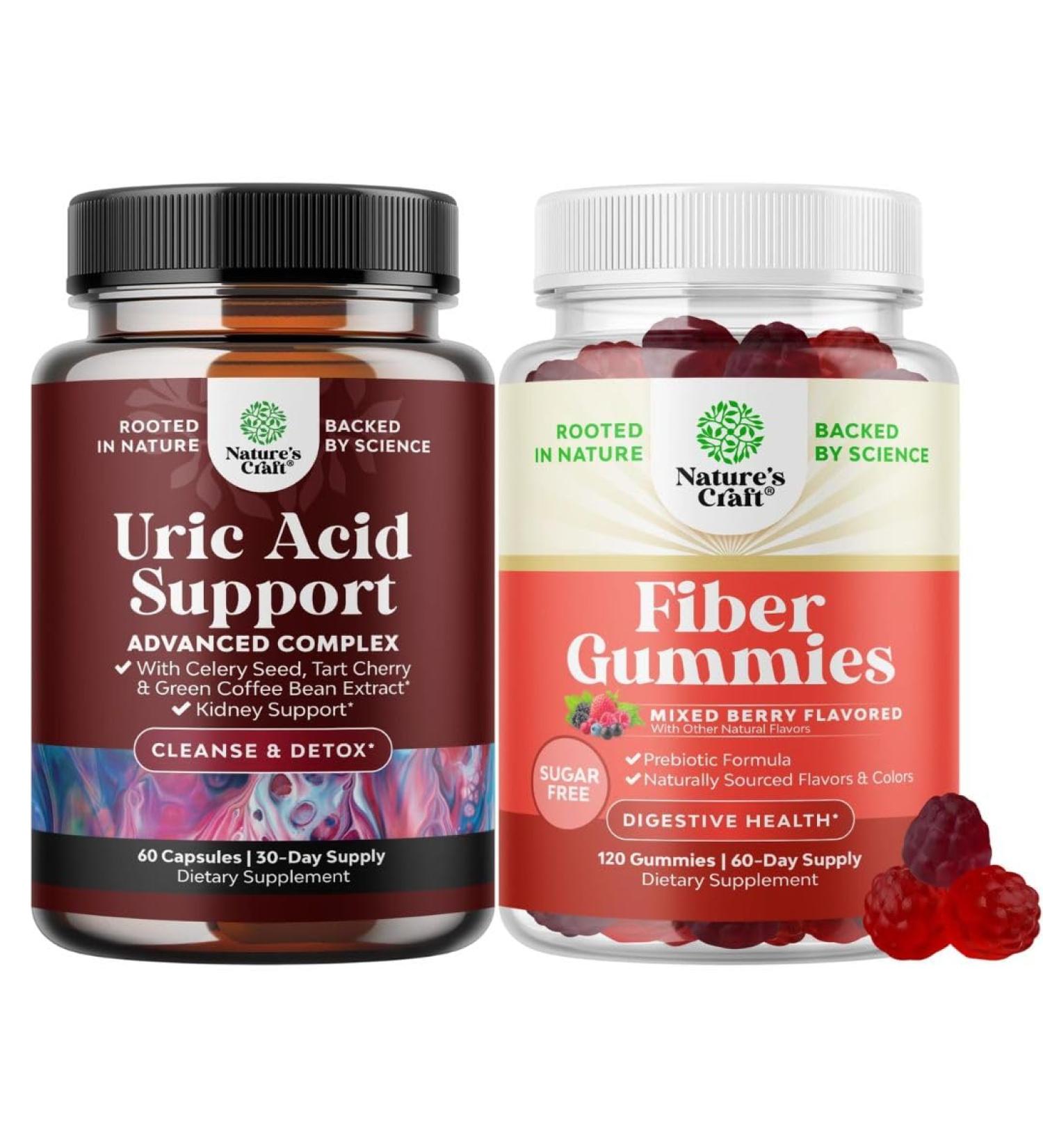 Bundle of Green Coffee Bean Extract for Uric Acid Cleanse & Detox - Turmeric Tart Cherry & Celery Seed and Fiber Gummies for Adults - Chicory Root with Prebiotic Support for Gut & Digestive Health - Buy Online on GoSupps.com