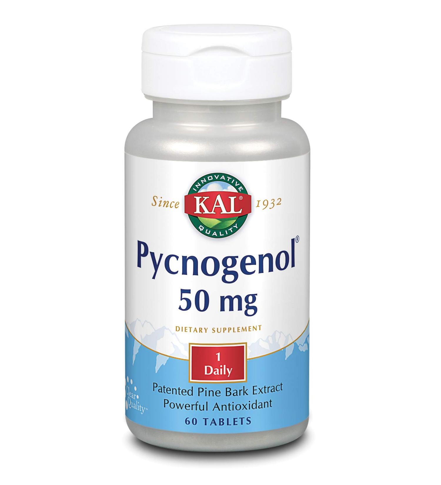 KAL 50 mg Pycnogenol Tablets - 60 Count | Powerful Antioxidant Supplement - Buy Online on GoSupps.com