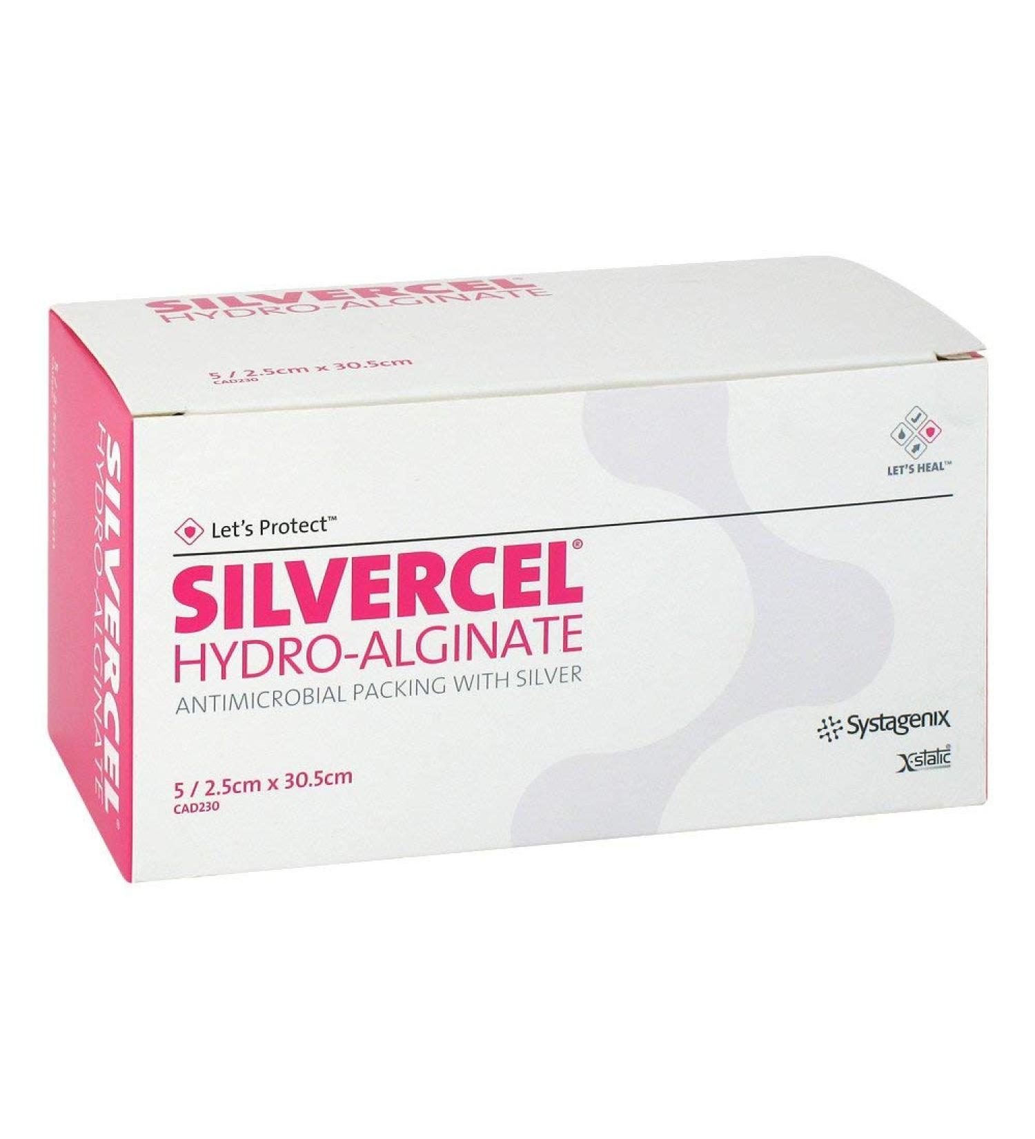 SILVERCEL Hydroalginate Tamponade 2.5x30.5 cm 5 pcs