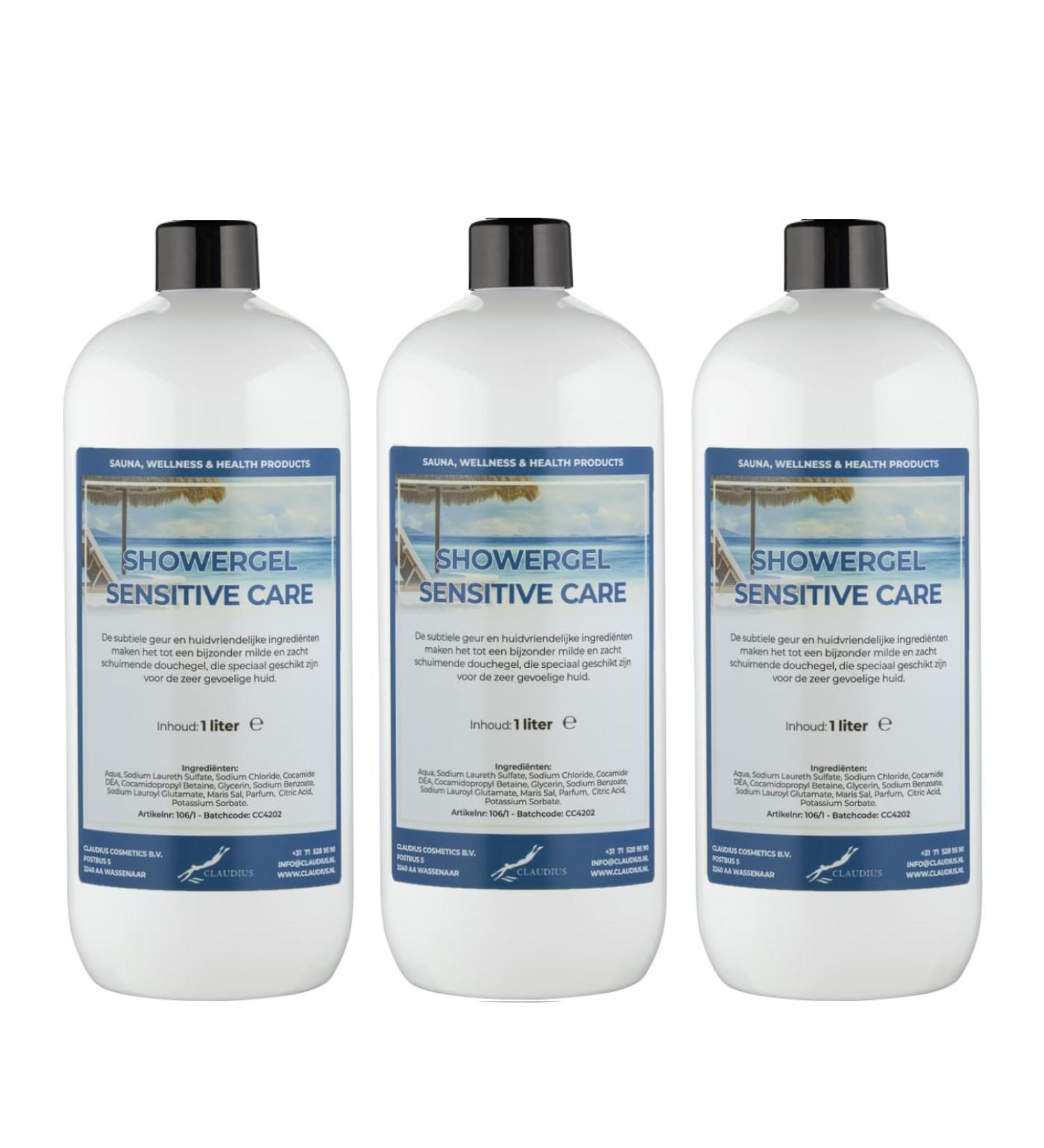 Claudius Showergel Sensitive Care 3 x 1 liter