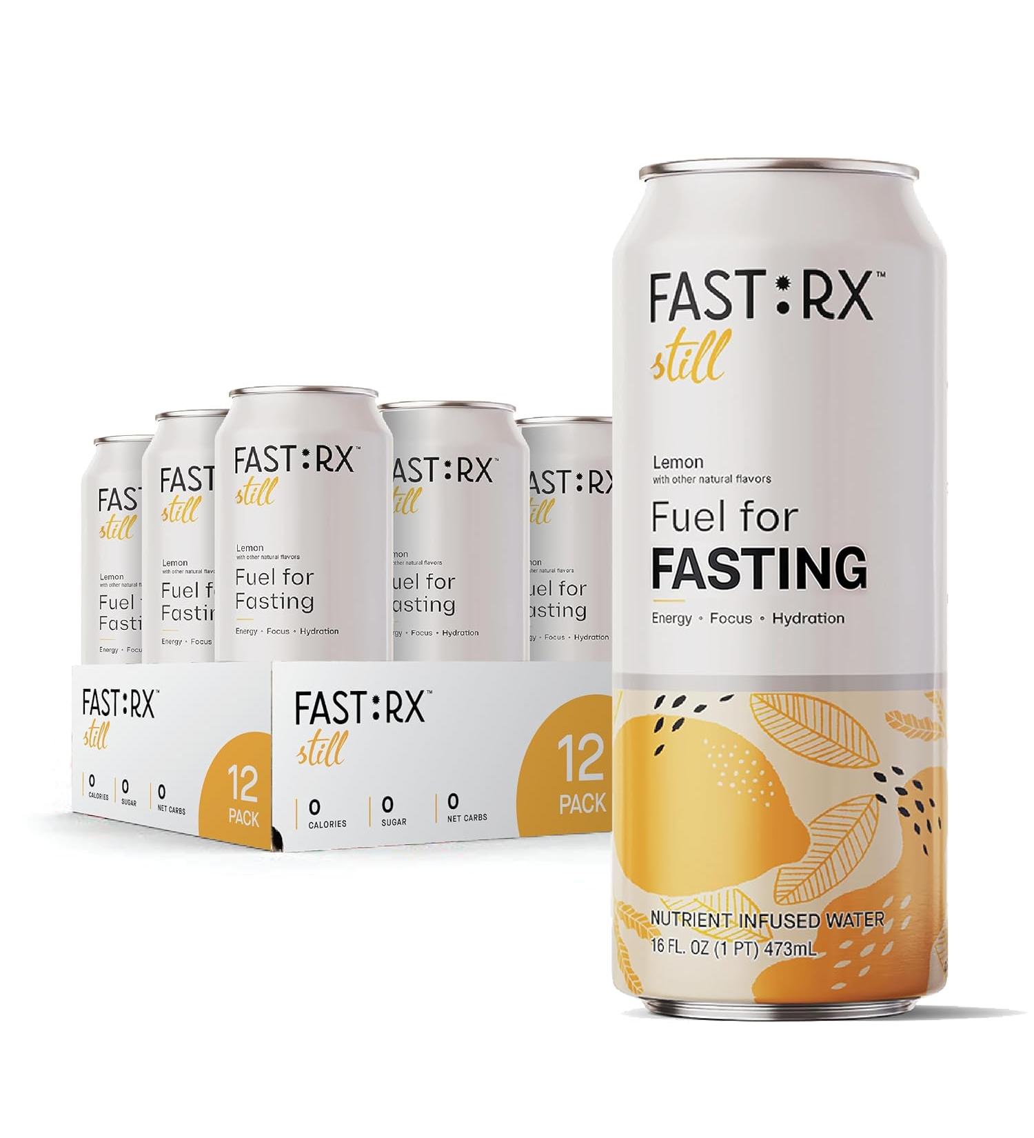 Fasting Electrolytes - Hunger Suppressant with Vitamins & Minerals FAST:RX Lemon Acai Still - Sugar-Free - Zero Calories - Zero Carbs 16Oz 12-Pack Still - Lemon - Buy Online on GoSupps.com