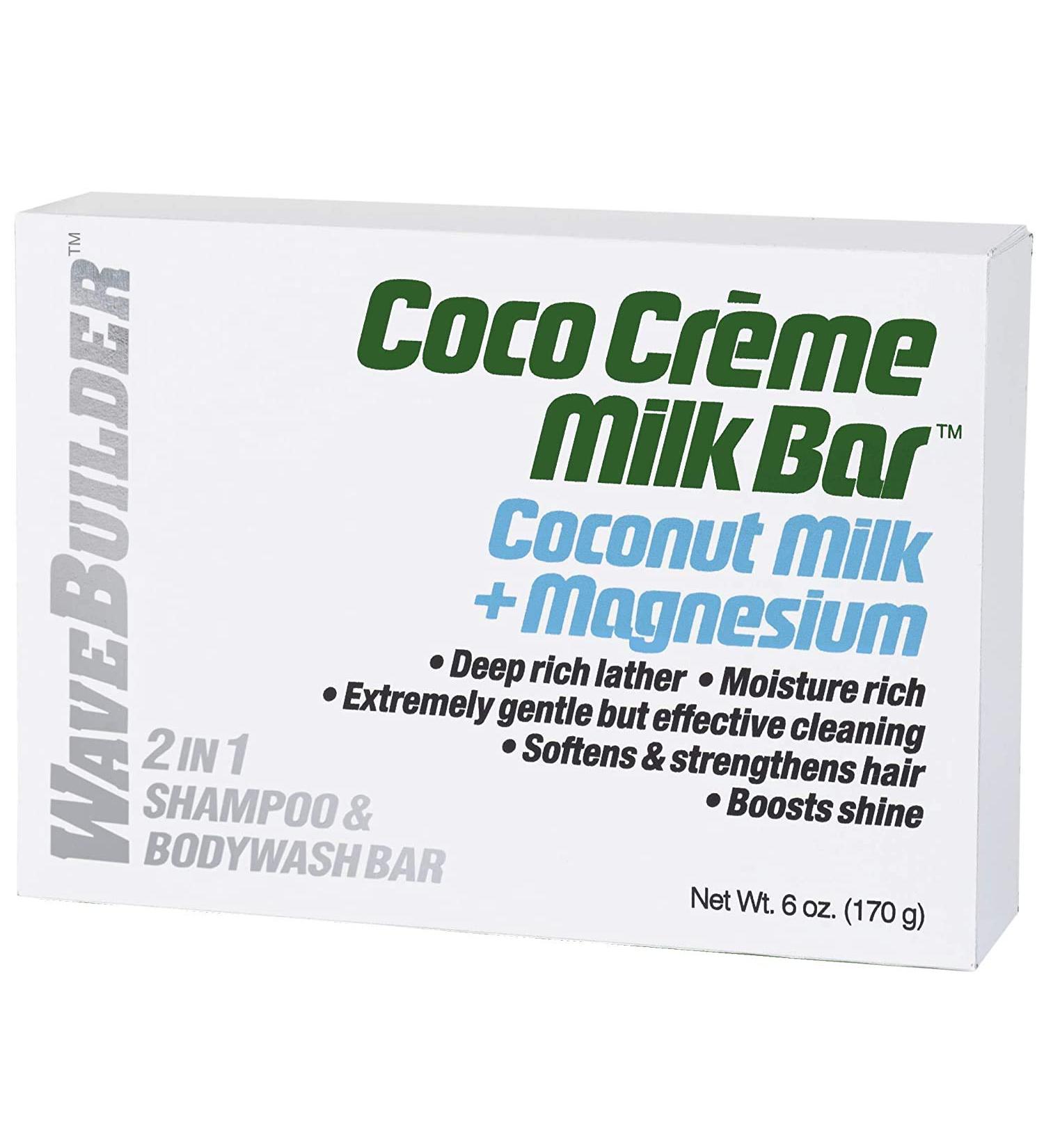 Wavebuilder Coco Creme Milk Bar: Coconut Milk + Magnesium 2-in-1 Shampoo & Bodywash Bar - Buy Online on GoSupps.com