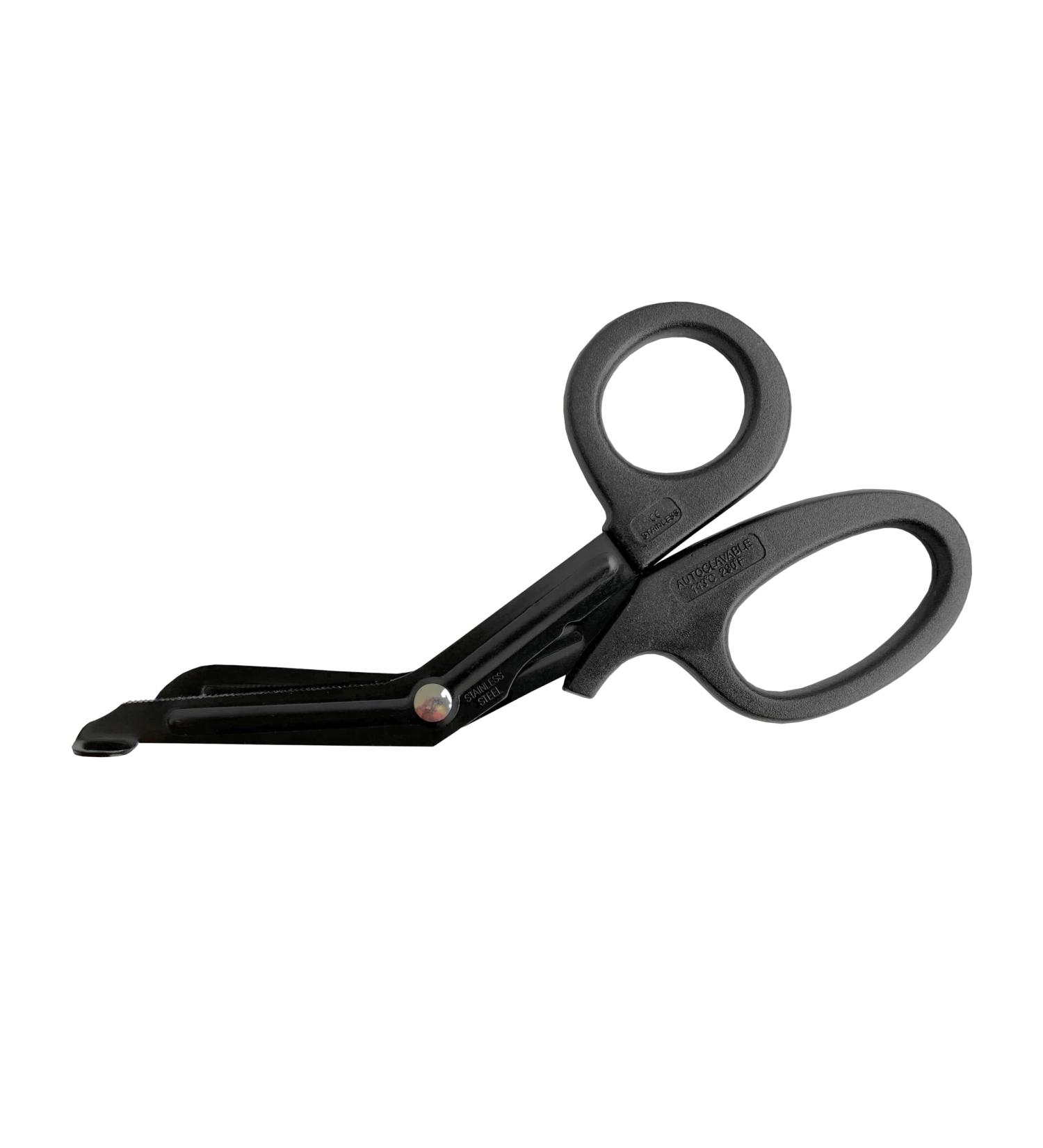 200x Knee-Bent First Aid Scissors - 18.5 cm Lister Rescue Scissors - Black Matt Bandage Scissors for Medical Use - International Shipping - Buy Online on GoSupps.com
