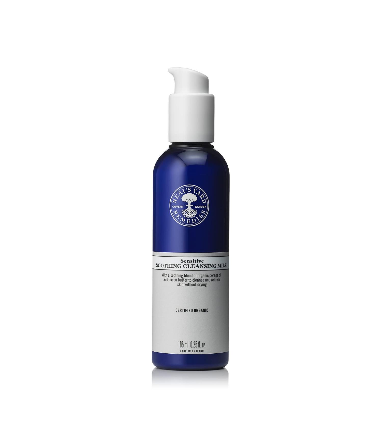 Neal's Yard Remedies | Sensitive Soothing Cleansing Milk | Gifts for Women | Organic Borage Oil & Cocoa Butter Cleanses & Calms Skin | 185ml - Buy Online on GoSupps.com