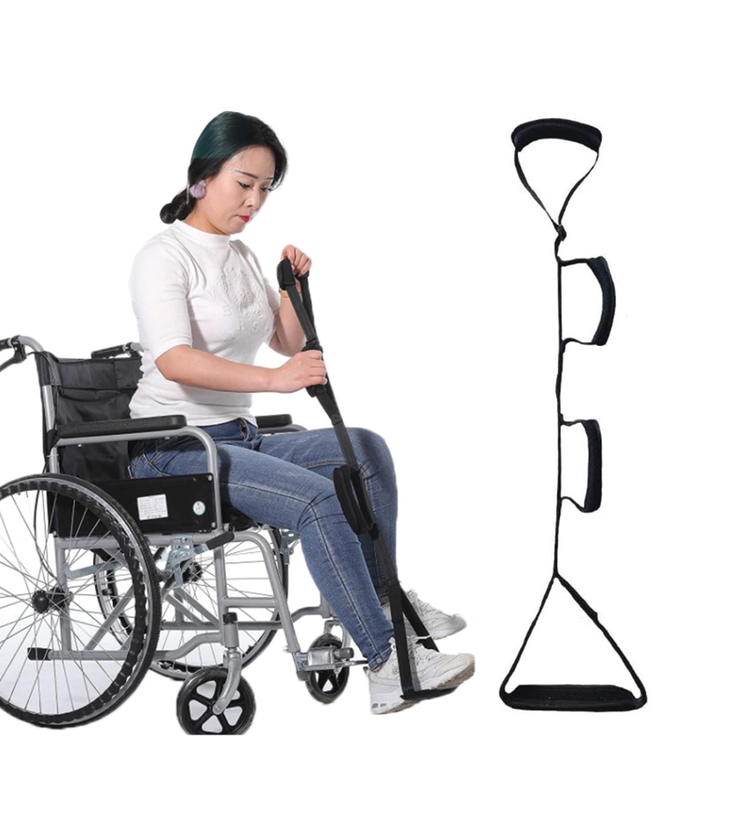 Leg Lifter Strap Rigid Foot Lifter Mobility Aid Multi-Loop Leg Lifter Mobility Aid with Handgrip Leg Raiser Strap for Bed with Non Slip Foot Pad for Elderly Disability Mobility Aids for Wheelchair Car - Buy Online on GoSupps.com
