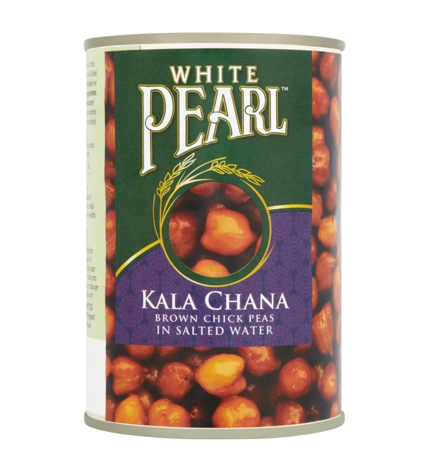 White Pearl Kala Chana Brown Chick Peas in Salted Water 400g-Food