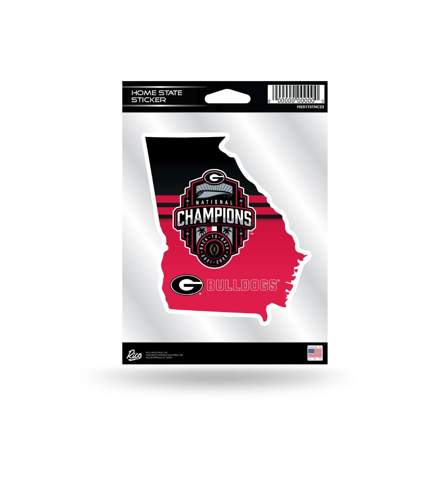 Rico Industries NCAA Georgia Bulldogs 2023 National Champions Home State Sticker | 12.7 x 17.8 cm | Perfect for Fans & Collectors - Buy Online on GoSupps.com
