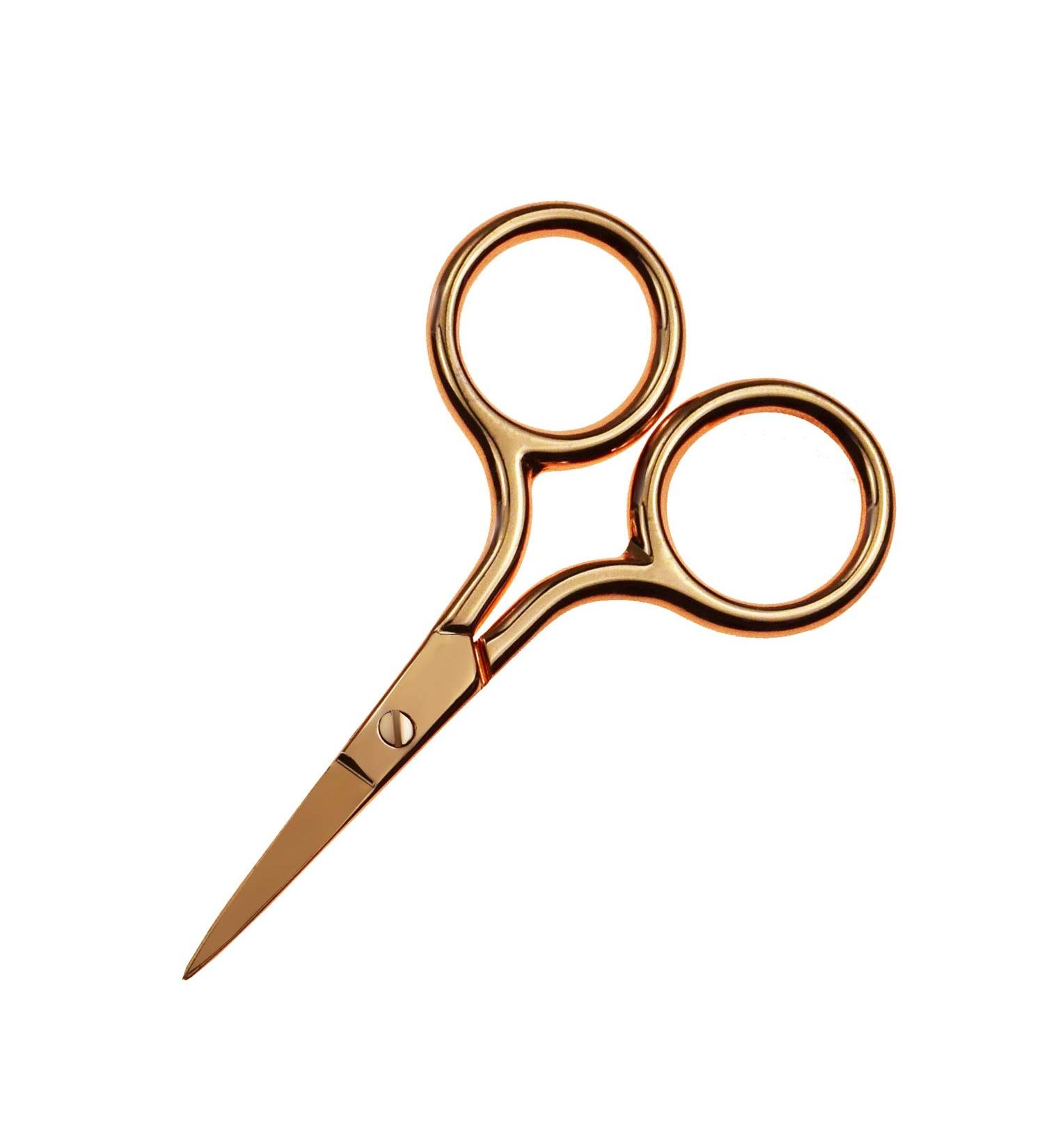 Premium Curved & Rounded Facial Hair Scissors - Nose Eyebrow Beard Moustache Trimmer (Gold-Straight Point) | International Shipping - Buy Online on GoSupps.com