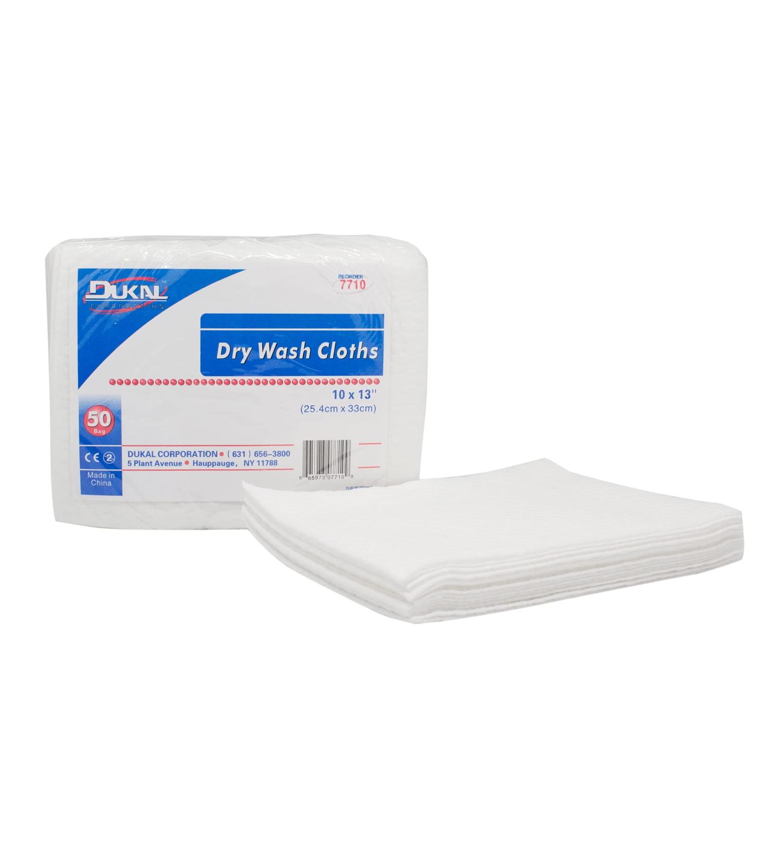 Dukal Wash Cloths Dry Non Sterile 10 x 13 White (Pack of 500)