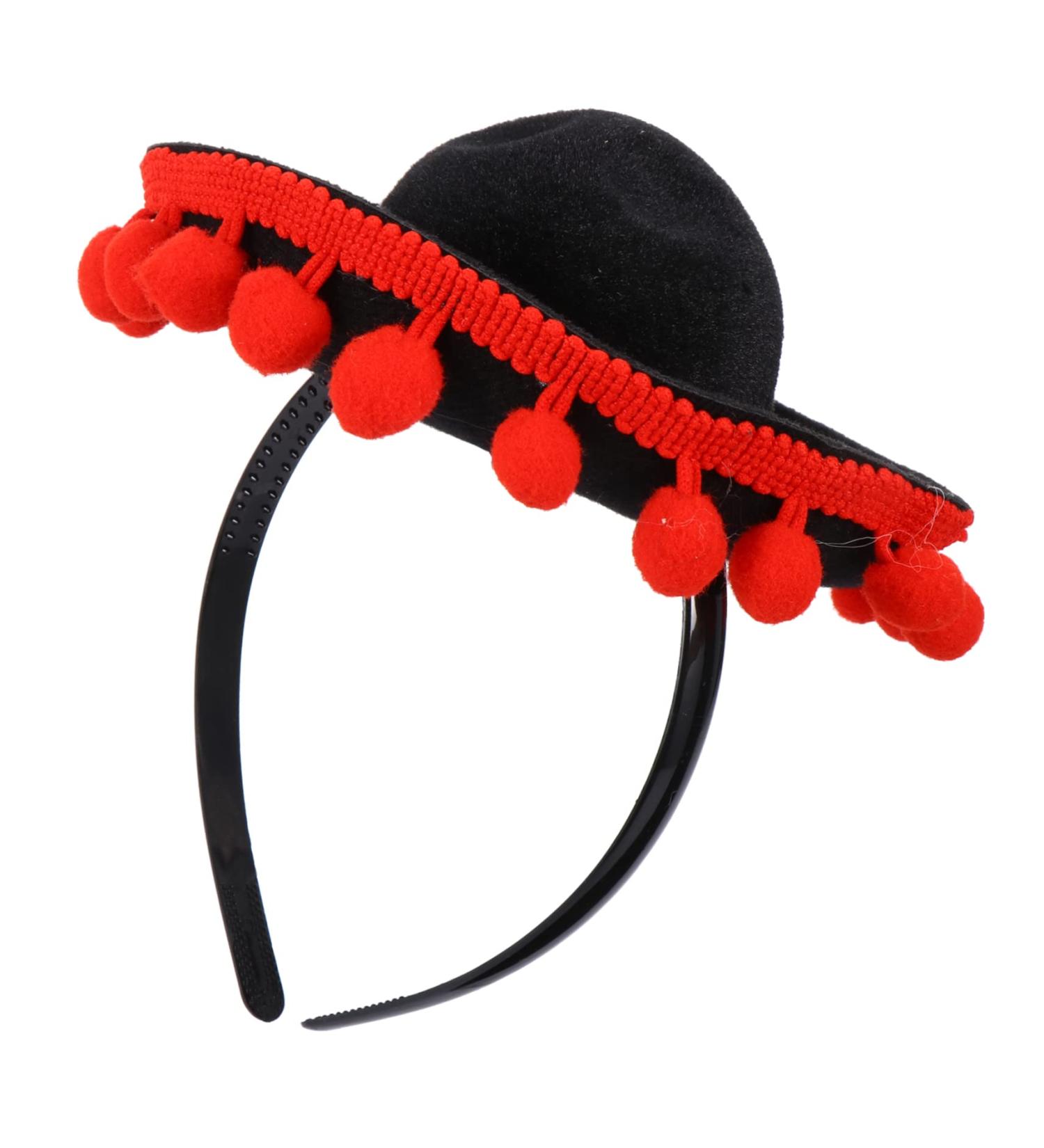 MUSISALY Carnival Headdress Hair Bands Mexico Headwear Headbands for Men Ball Fringe Sombrero Hats Cinco De Mayo Party Hats Mexican Party Hats Hair Hoop Men Hair Band Man Straw Hat Hairball 15 7cm Black - Buy Online on GoSupps.com