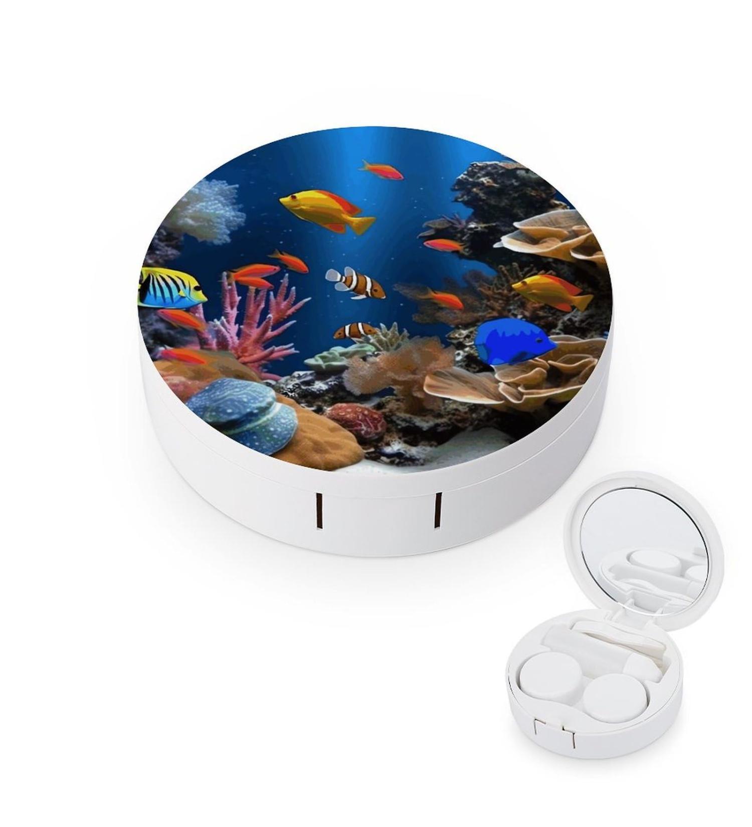 Marine Life Print Contact Lens Case - Travel Box for Lens Care & Protection - Buy Online on GoSupps.com