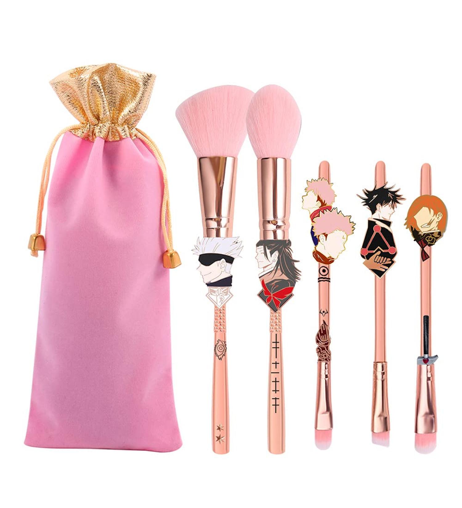 Anime Cosplay Makeup Brushes Set & Cosmetic Bag | Perfect for Eyeshadow Concealer Foundation & Blusher - Jujutsu-01 - Buy Online on GoSupps.com