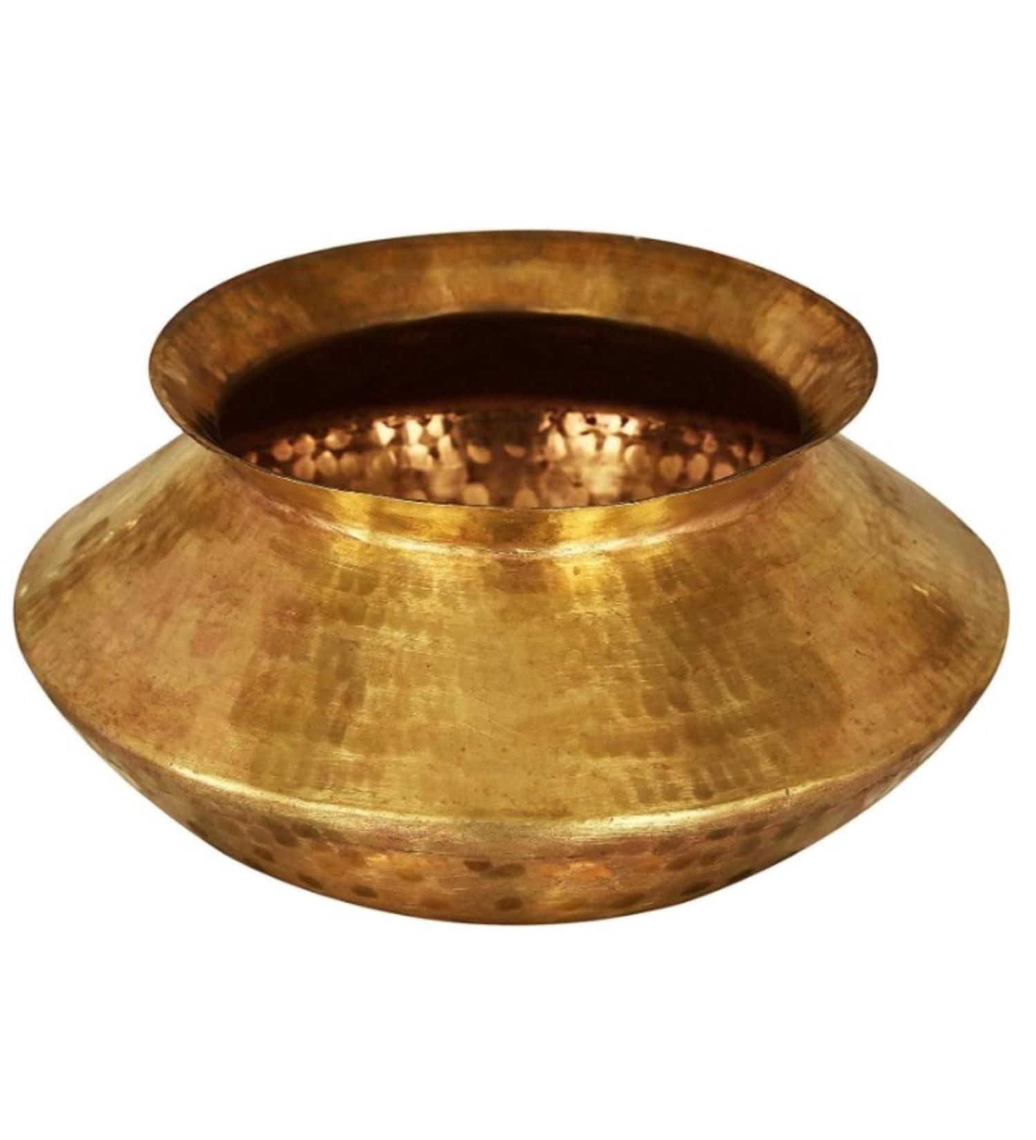 Jewel Wand Traditional Indian Handmade Brass Chicken Biryani Handi | Pulao Handi | Rice Handiya | Deghchi for Cooking Dishes (Handi 3 Litres) Handi 3 Liter - Buy Online on GoSupps.com
