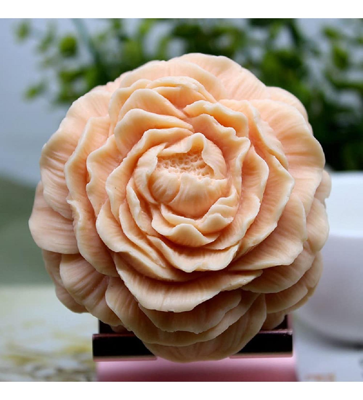 3 inch Peony Flower Handmade Soap Mold - Silicone Mold for Soap Making, Resin, Candle, and Cake Decoration - Buy Online on GoSupps.com