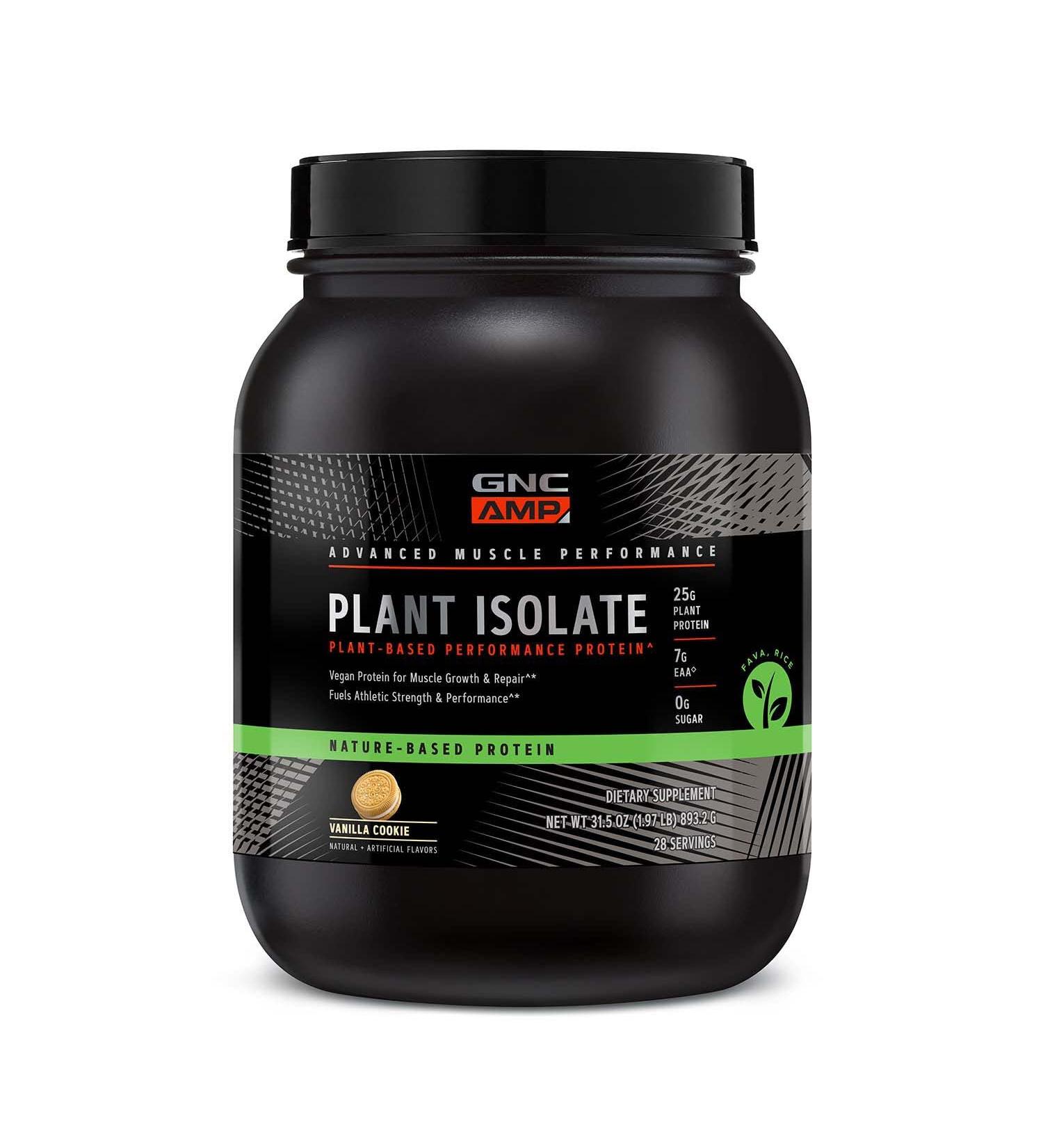 GNC AMP Nature-Based Protein | Vegan Protein for Muscle Growth & Repair | Fuels Athletic Strength & Performance | Vanilla Cookie | 28 Servings