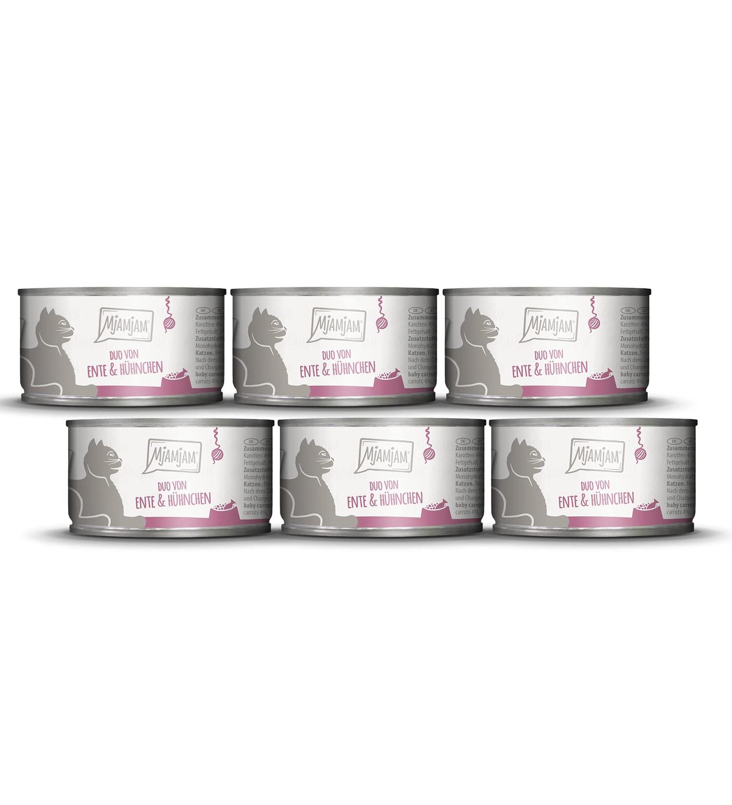 Mjamjam Premium Grain-Free Cat Wet Food - Duo of Duck & Chicken - 6-Pack (6 x 100g) - Extra Meat Delicacy - Buy Online on GoSupps.com