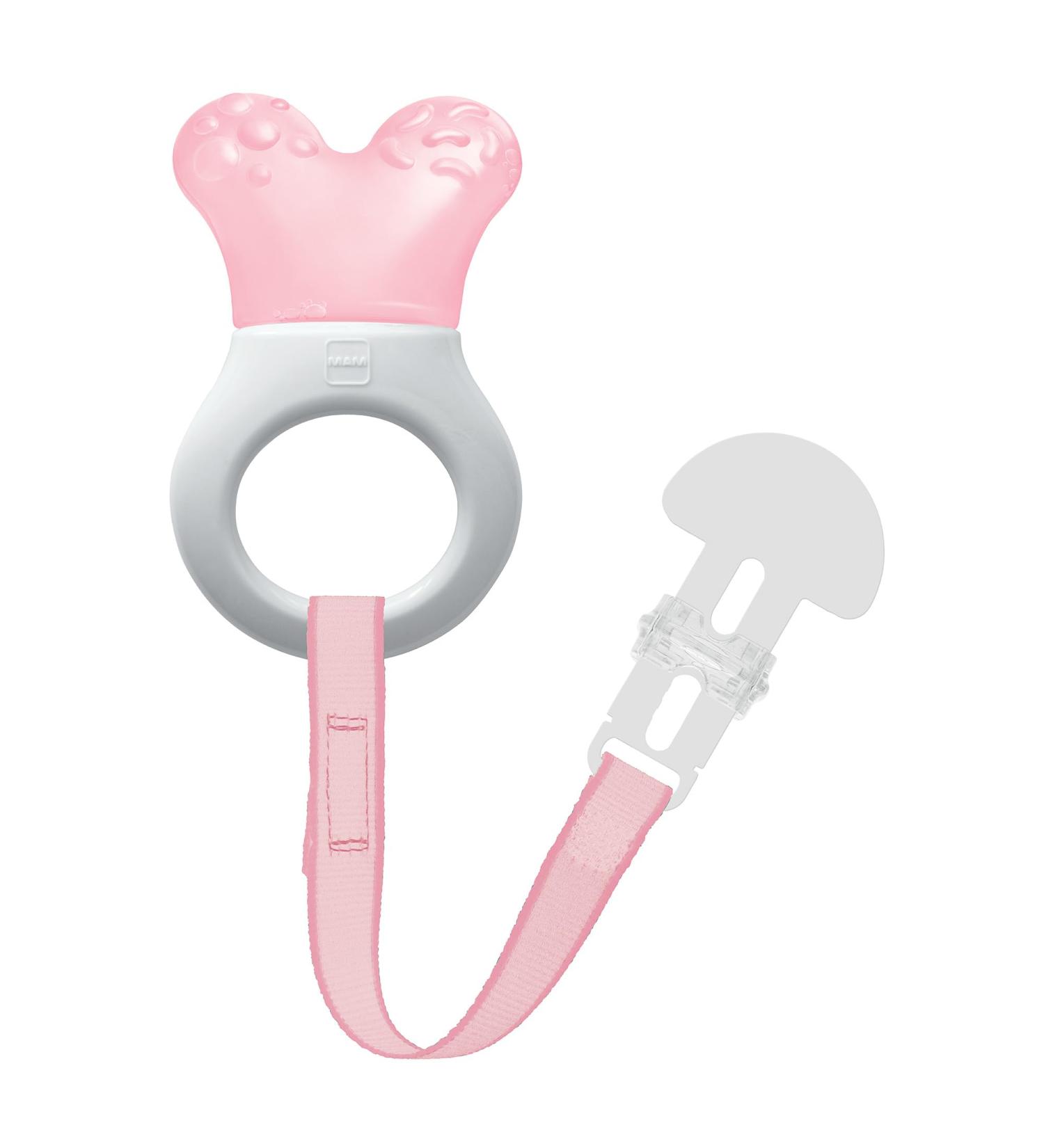 MAM Mini Teething Cooler & Clip - Pink | For 2+ Months | Buy Internationally - MAM Teething Solutions - Buy Online on GoSupps.com