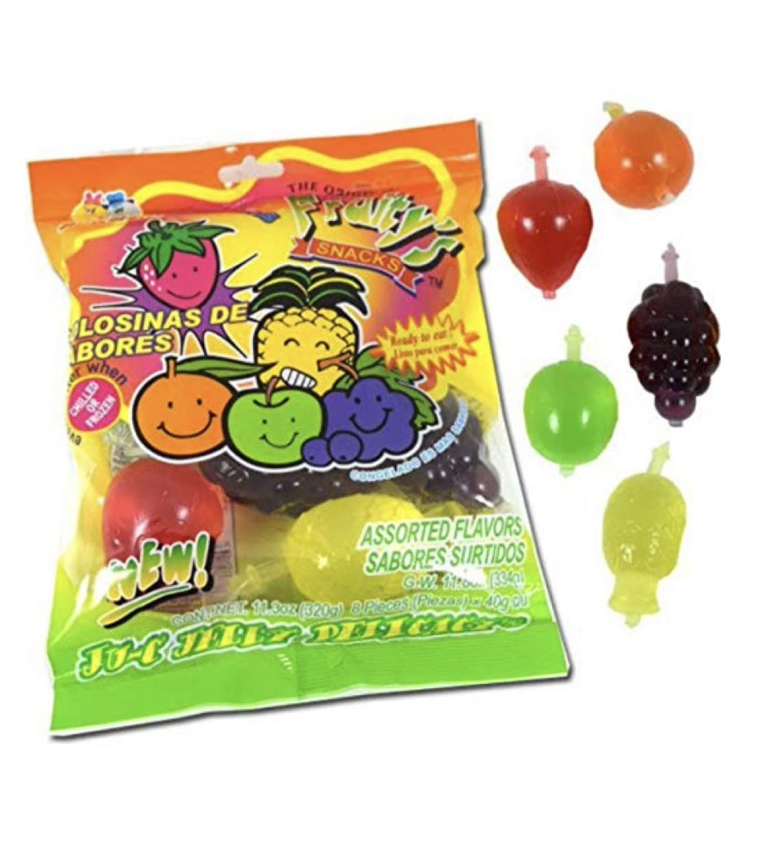 DinDon Fruity Snack TikTok Ju-C Jelly Fruit Candy Bag 11.3 oz 5 Flavors Strawberry, Sour Apple, Pineapple, Grape, and Orange Tasty Fruity Jelly Snack 11.3 Ounce (Pack of 1)