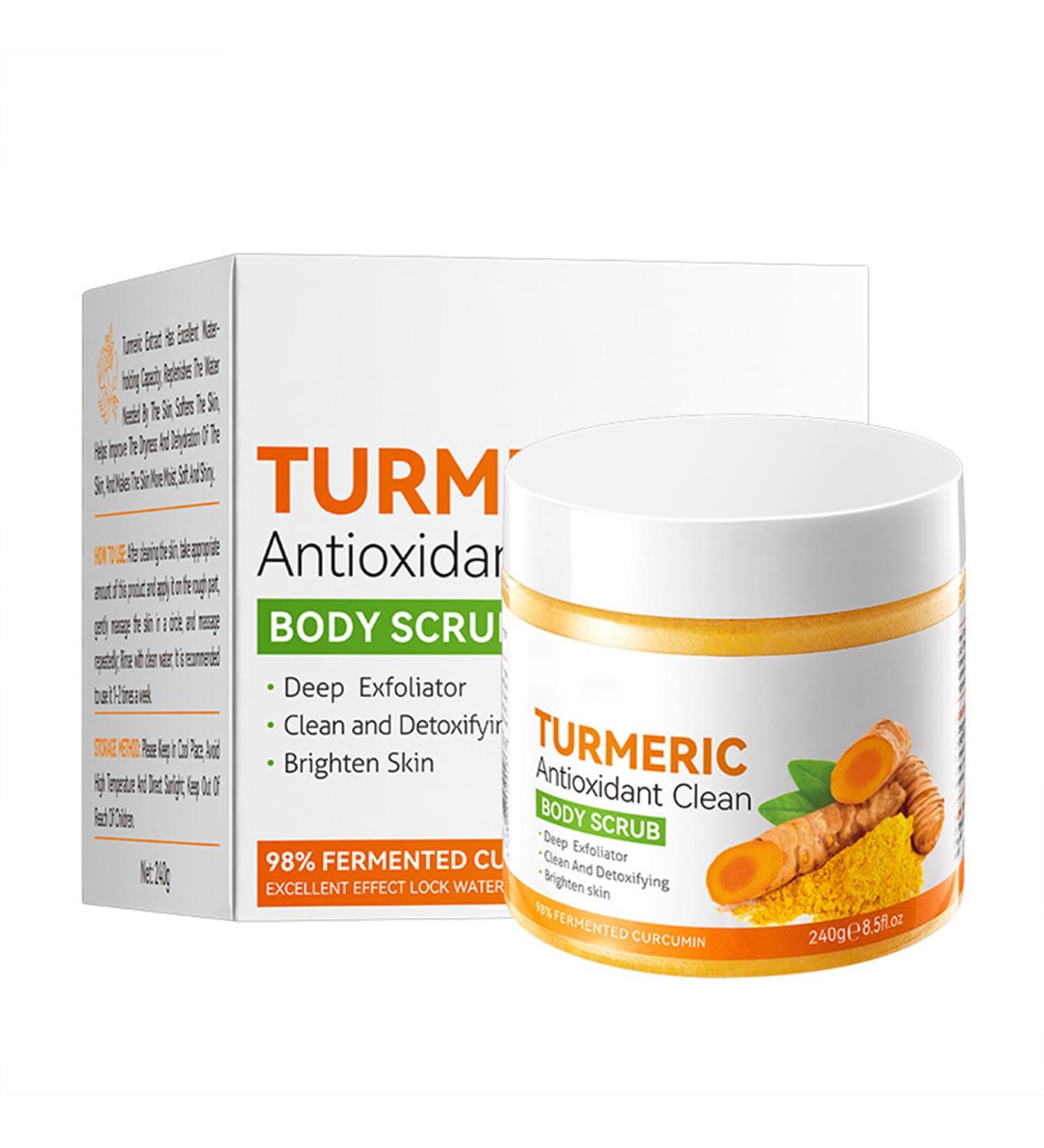 Turmeric Exfoliating Body Scrub - Exfoliator for Remove Dead Skin Deep Cleansing - Improve Dark Spots Acne Body Scrub - Hydrating & Exfoliating Exfoliator - Exfoliator for Body Care All Skin Types - Buy Online on GoSupps.com