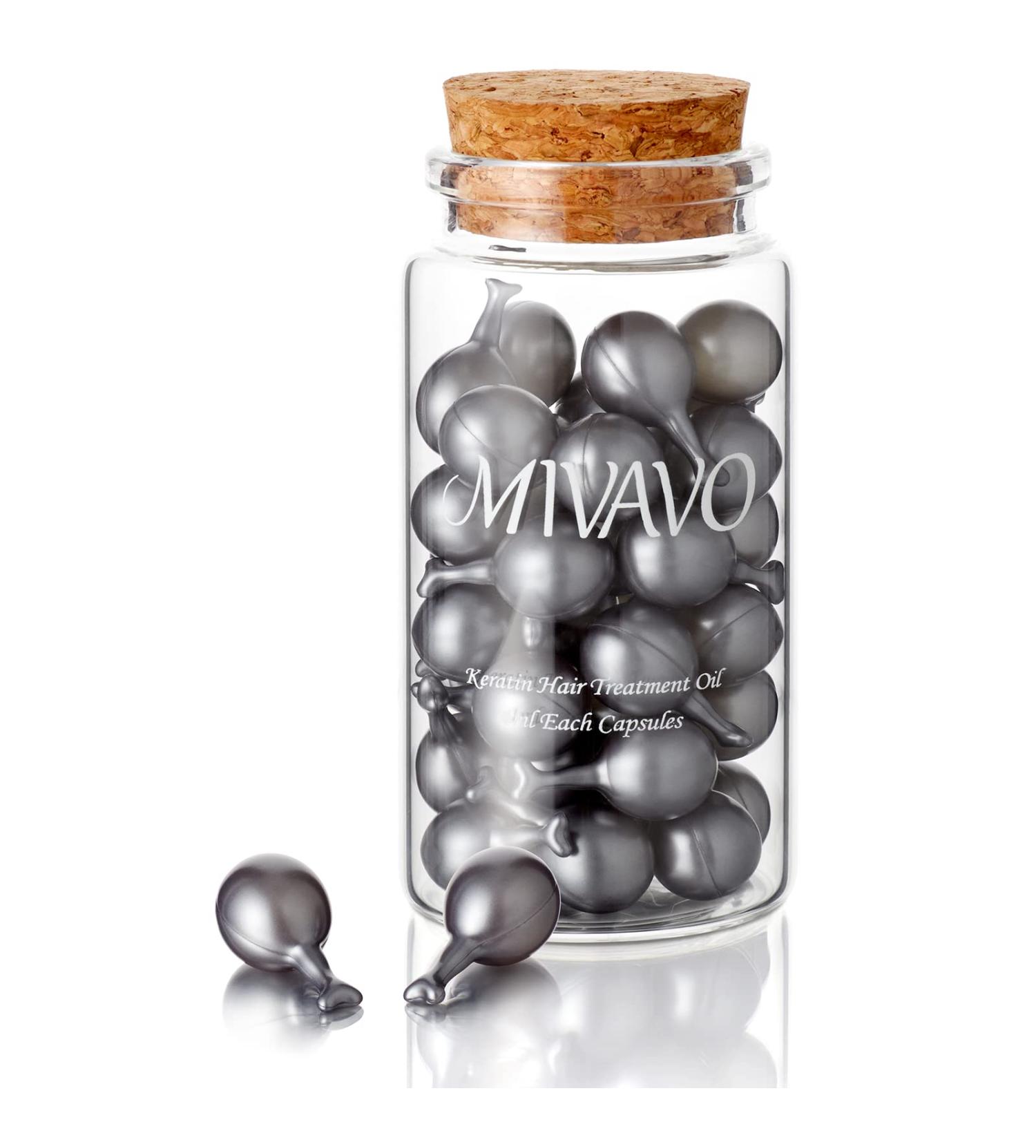 MIVAVO Hair Oil Capsules: Split End Repair & Keratin Treatment for All Hair Types - Silvery Gray - Buy Online on GoSupps.com