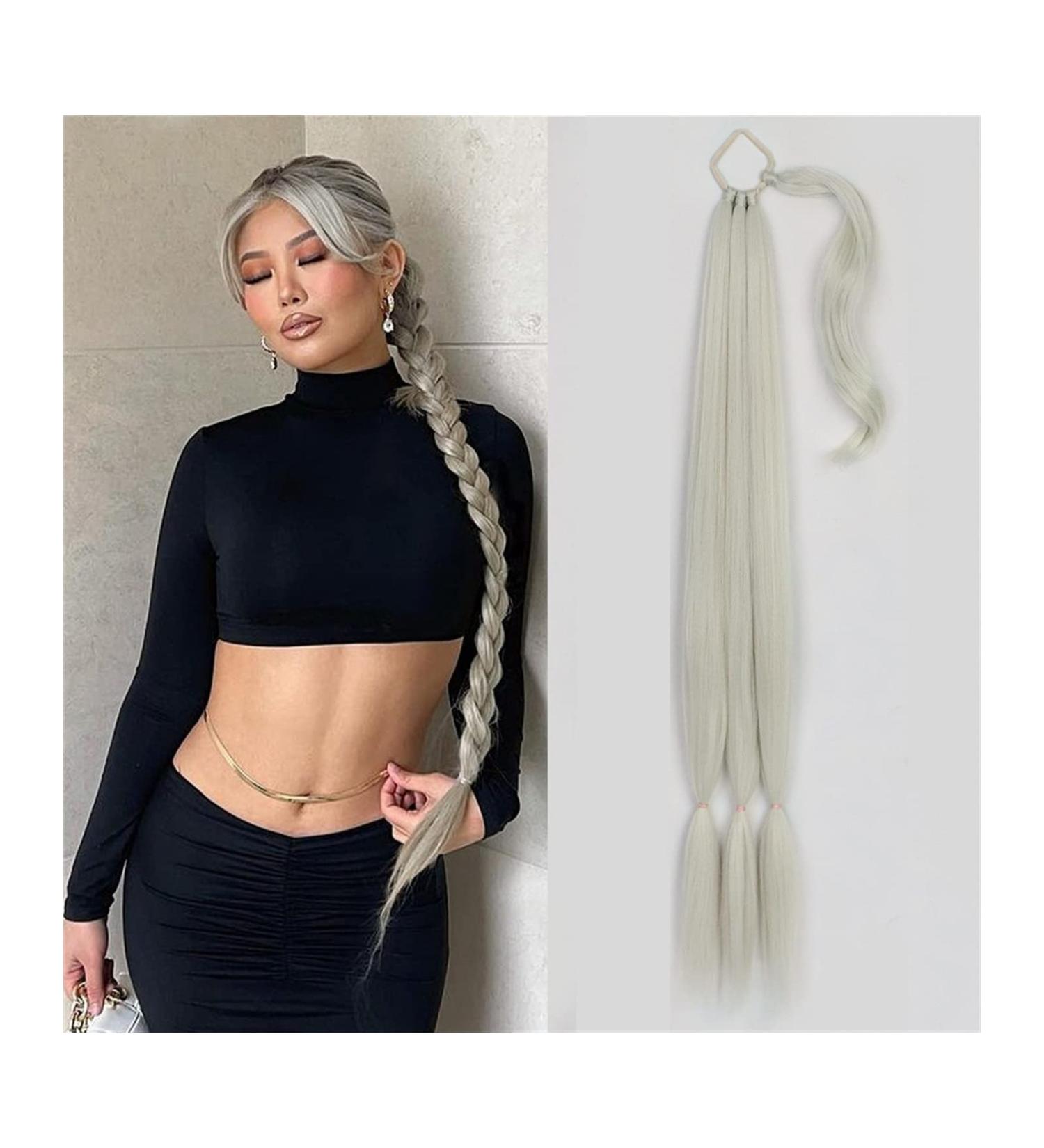 Hair Bun 26/34 Inch Long Braided Ponytail Lengthening Synthetic Ponytail Headband Harness Wig Piece Bun for Women's Daily Use Hair Extension Hair Piece (Color : Platinum Blonde Size : 26inches) 26inches Platinum Blonde - Buy Online on GoSupps.com