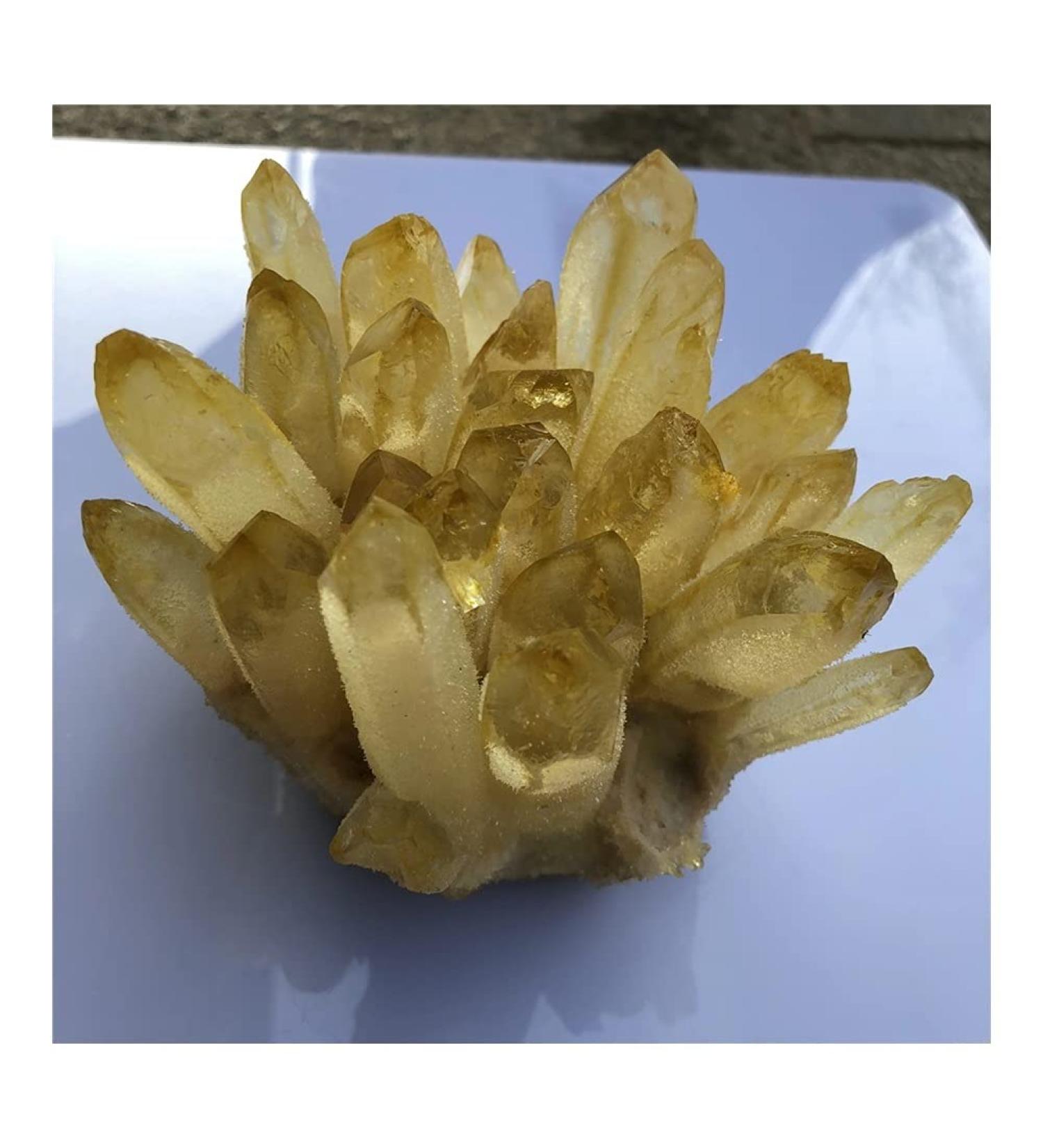 Natural Crystal Rough Stone Crafts Natural Yellow Ghost Phantom Quartz Crystal Cluster Specimen Home Decoration Office Living Room Crystal Decora (Size : 250-300g) - Buy Online on GoSupps.com