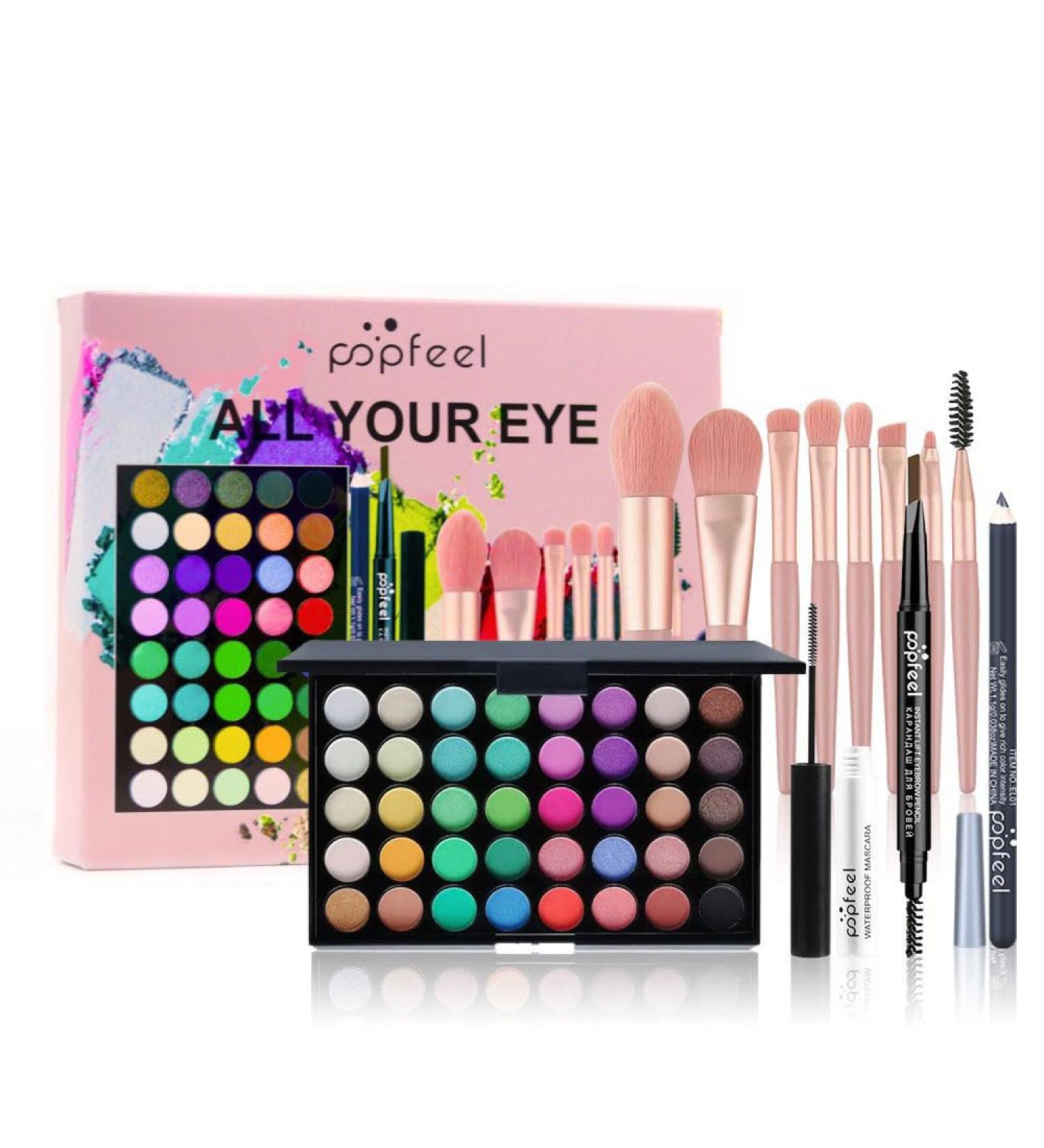 LHLXZQ Eye Makeup Kit Complete Cosmetic Set with Eyeshadow Palette Mascara Eyeliner Eyebrow Pencil and Makeup Brush 02B - Buy Online on GoSupps.com