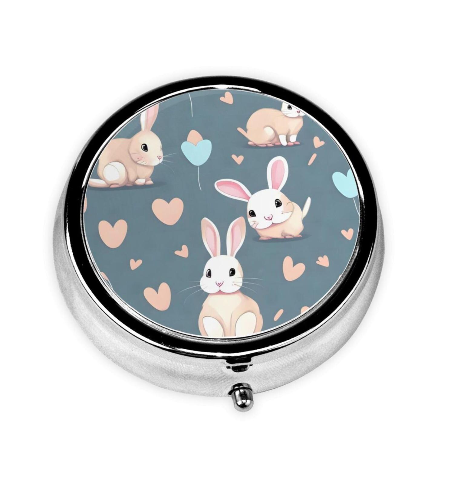 Cartoon Cute Bunny Pill Box - 3 Compartment Travel Organizer for Pills - Buy Online on GoSupps.com
