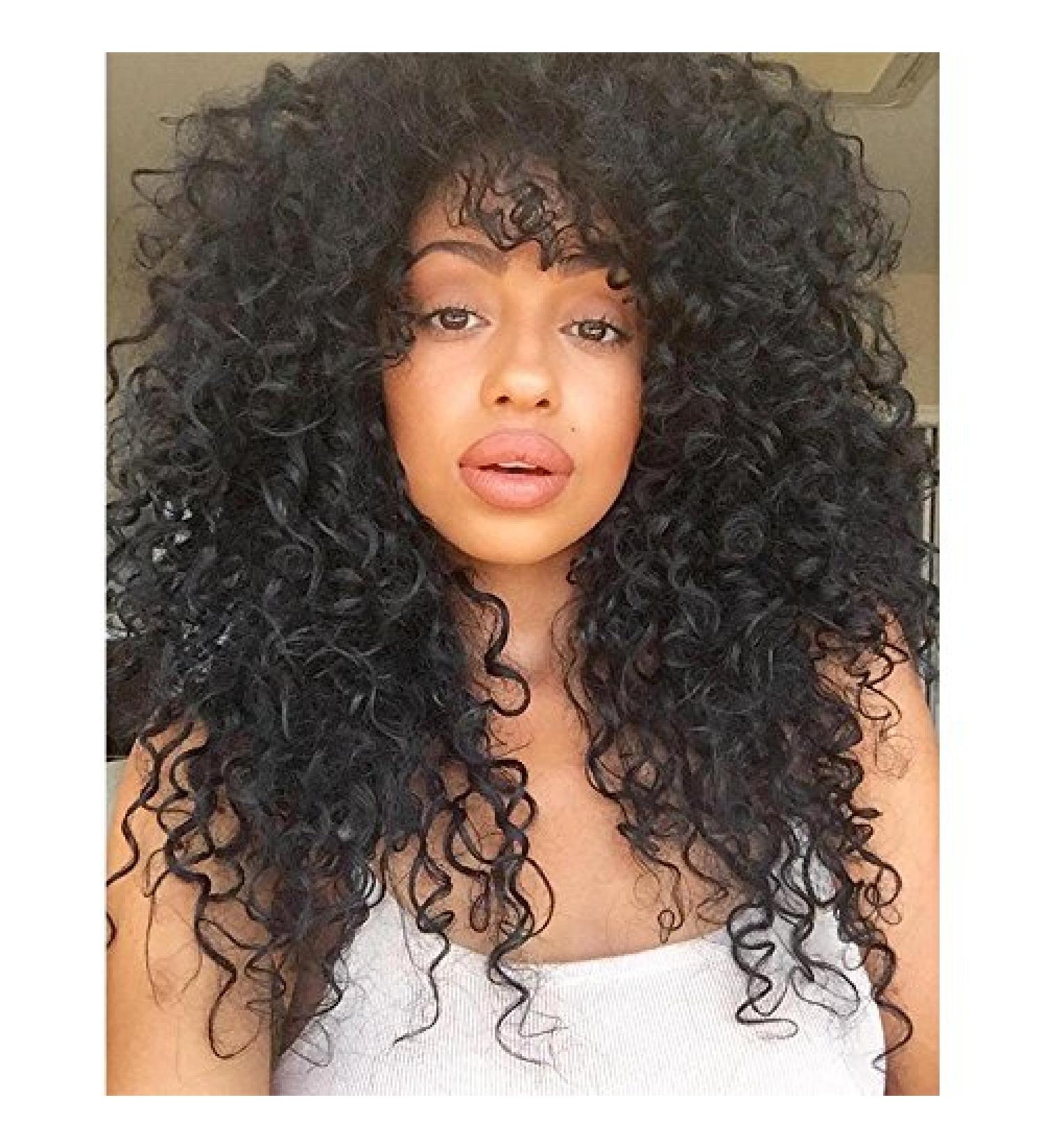 Curly Afro Wig for Black Women | Short Fluffy Synthetic Lace Front Wig | 35.6 cm | Wyl1024 - Buy Online on GoSupps.com