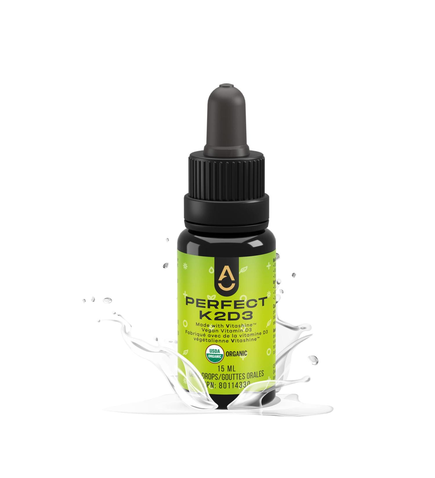 Activation Products Perfect K2D3 Liquid Vitamin D3 + K2 in MCT Oil - Bone Strength and Immune Support - 15 ml - Buy Online on GoSupps.com