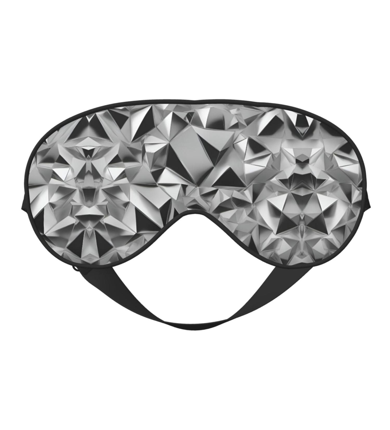 Silver Geometric Soft Sleep Eye Mask | Breathable Eye Patch for Women | Perfect for Travel & Relaxation - Buy Online on GoSupps.com