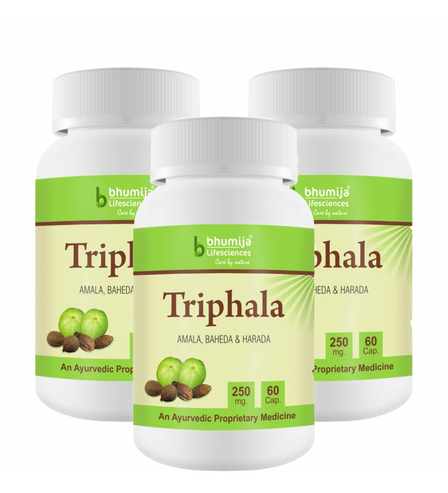 Bhumija Lifesciences Triphala Capsules 60's - (Pack of Three) - Buy Online on GoSupps.com