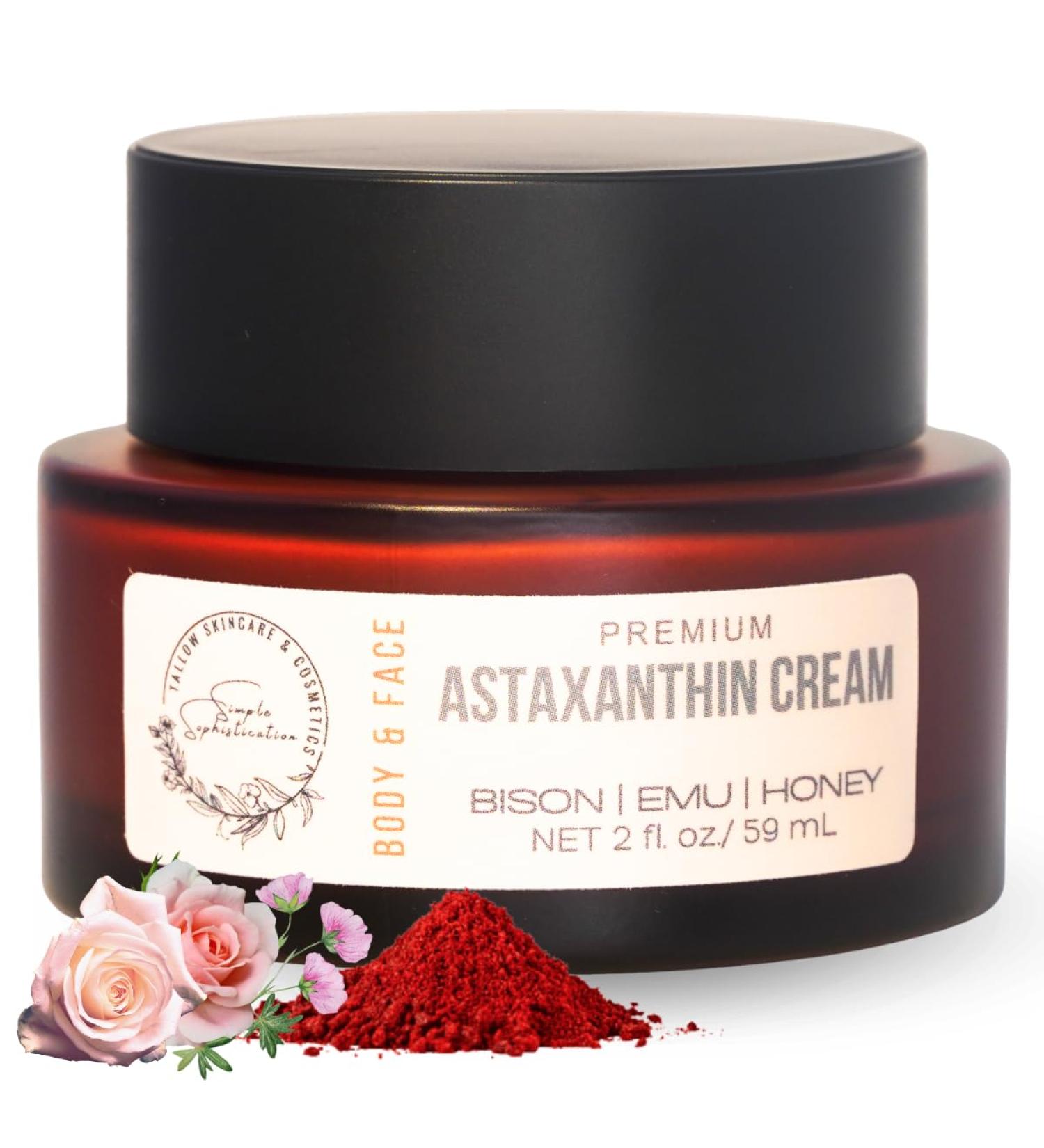 BISON | EMU | HONEY Balm - made with pasture raised Bison tallow and antioxidant Astaxanthin | Tallow Balm | with honey and emu oil | All natural | suitable for sensitive skin - 2 fl oz Astaxanthin 2 Fl Oz (Pack of 1) - Buy Online on GoSupps.com