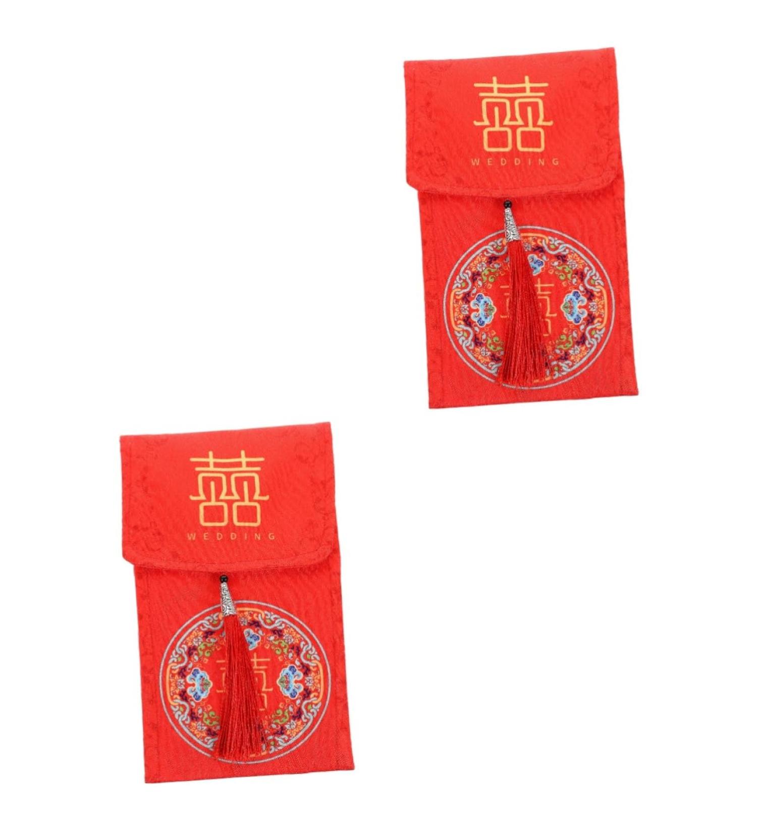 MAGICLULU 2 Pcs Tassel Fabric Red Envelope Hongbao Envelopes Lucky Money Packets Chinese New Year Red Packet Purses for Weddings Red Purse Wedding Cloth Envelopes Money Bag Brocade Christmas Assorted Color 1x2pcs 18X10.5CMx2pcs - Buy Online on GoSupps.com
