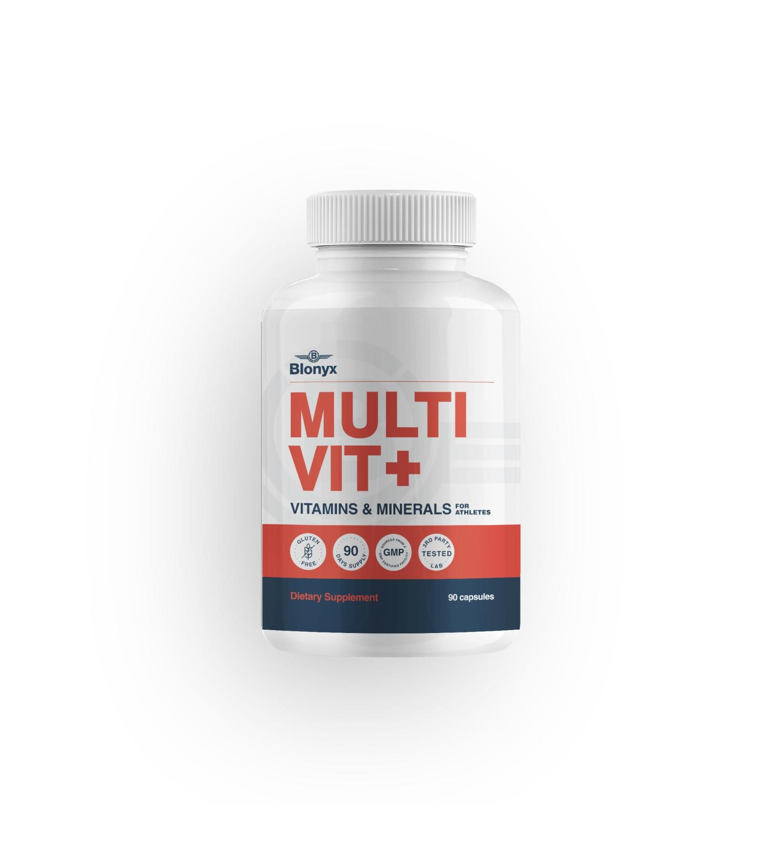Blonyx Multivit+ Athlete's Multivitamin - Whole Food-Sourced Nutrients, Supports Performance & Muscle Health, 90 Day Supply
