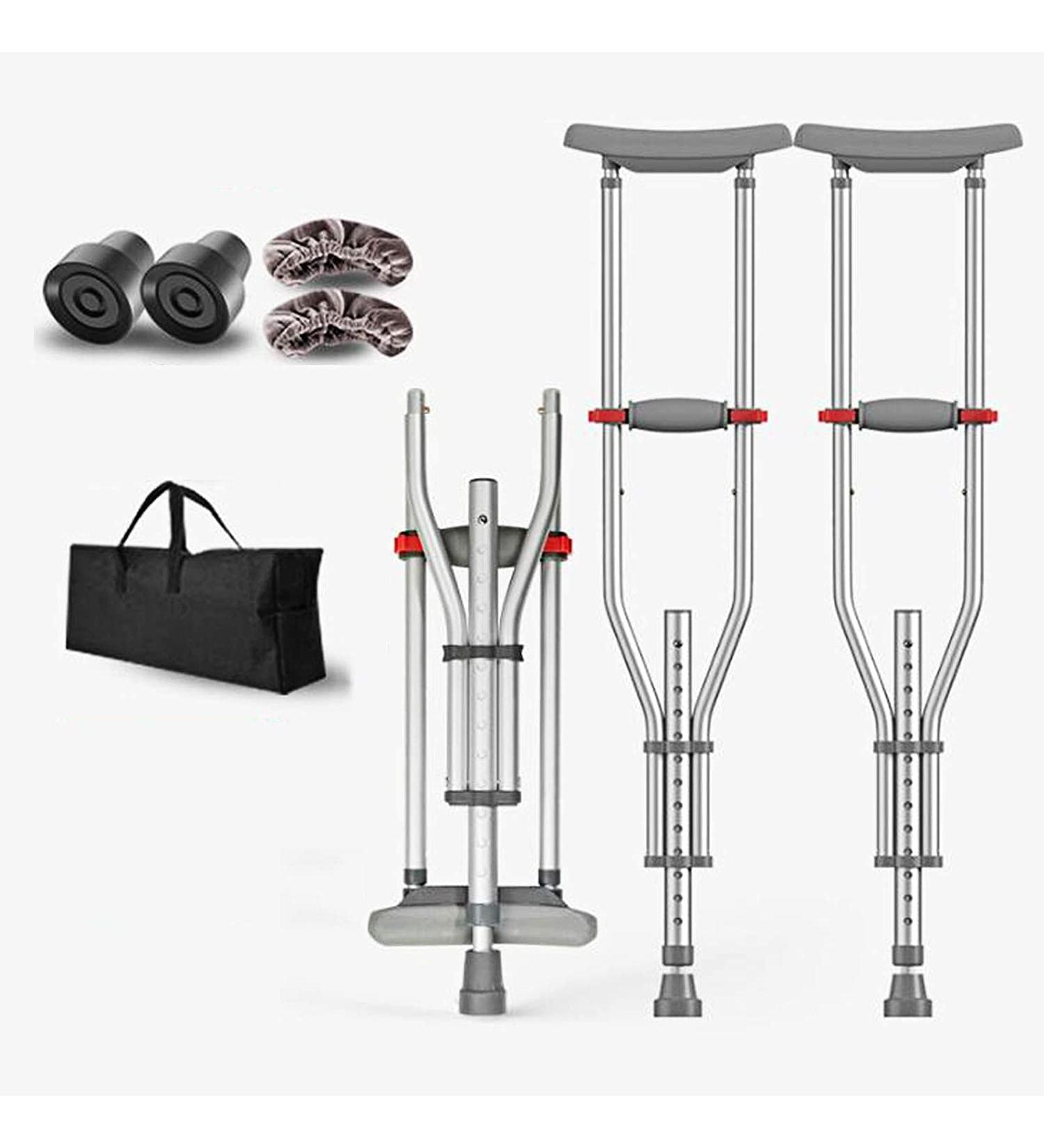 Crutches for Adults Underarm Foldable Axillary Crutches Thickening Aluminum Alloy Double Crutches Crutches Underarm Medical Rehabilitation Crutches with Height Adjustable Barrel Gr Lucky Star - Buy Online on GoSupps.com
