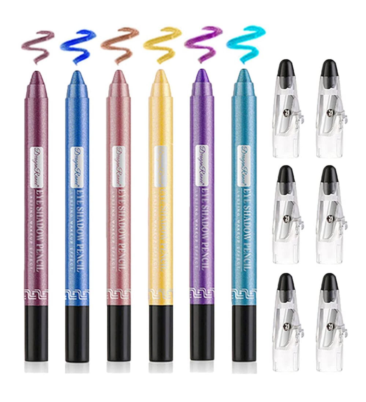 Go Ho 6 PCS Shimmer Cream Eyeshadow Sticks Set - Easy to Color Eye Makeup with Sharpener - Buy Online on GoSupps.com