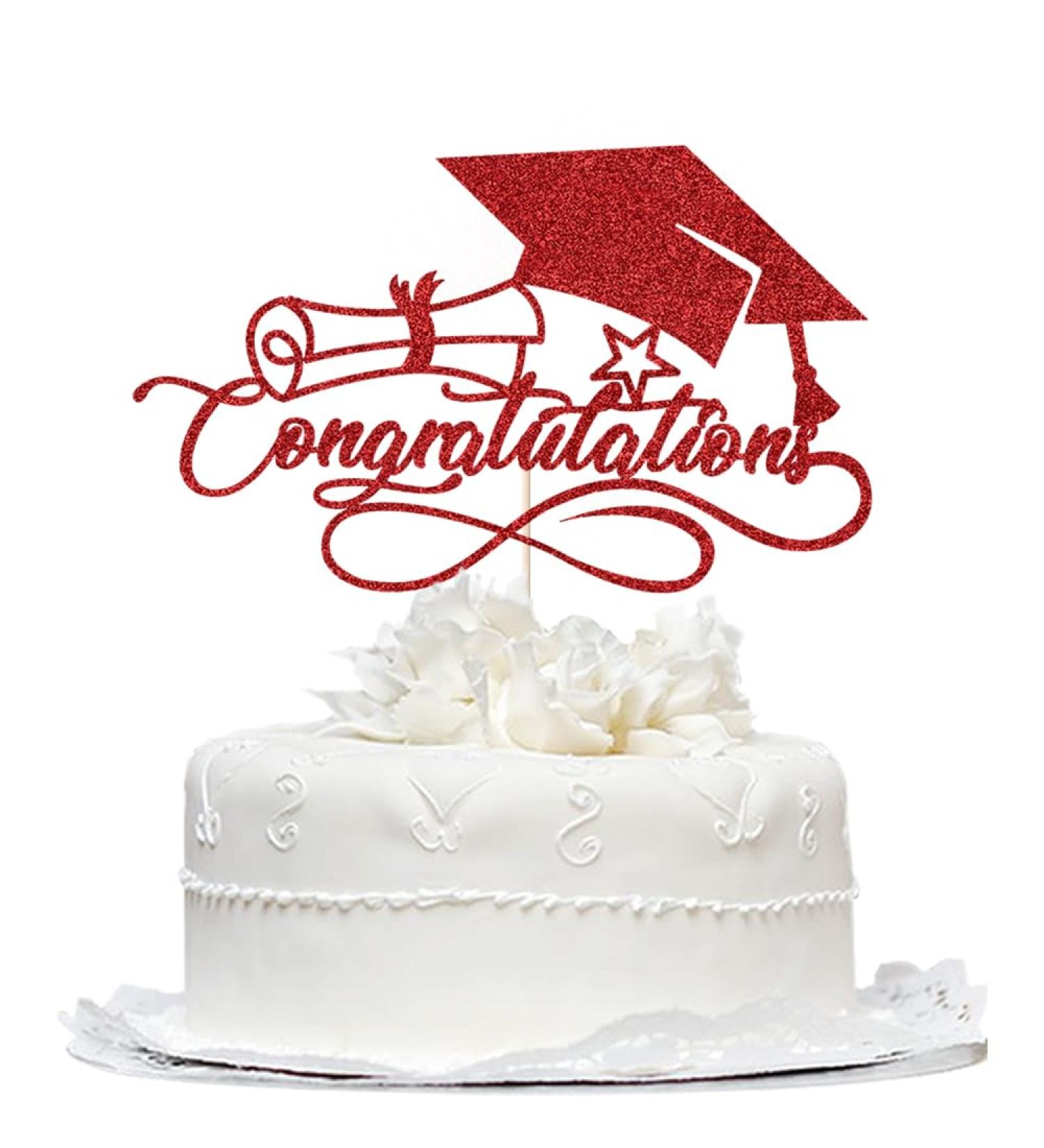 Congratulations Cake Topper Congrats Cake Topper-2024 Graduation Cake Topper Congrats Grad Party Cake Decorations for Senior High School College Grad/University Graduation Party Decoration Supplies Congratulations(red) - Buy Online on GoSupps.com