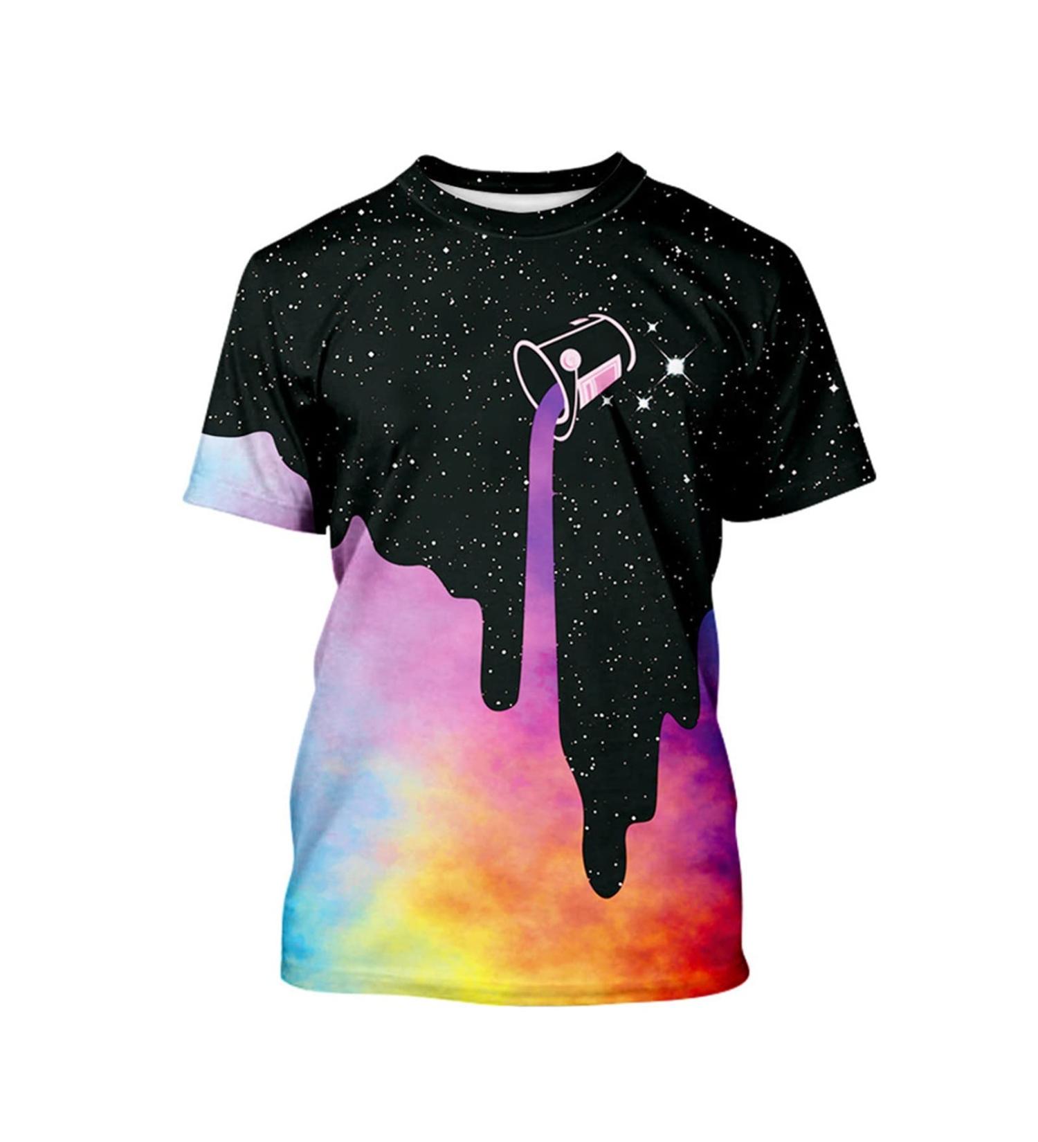 Kids 3D Print Casual Summer Blouse T-Shirt - Black, Size 9-10 Years - Buy Online on GoSupps.com